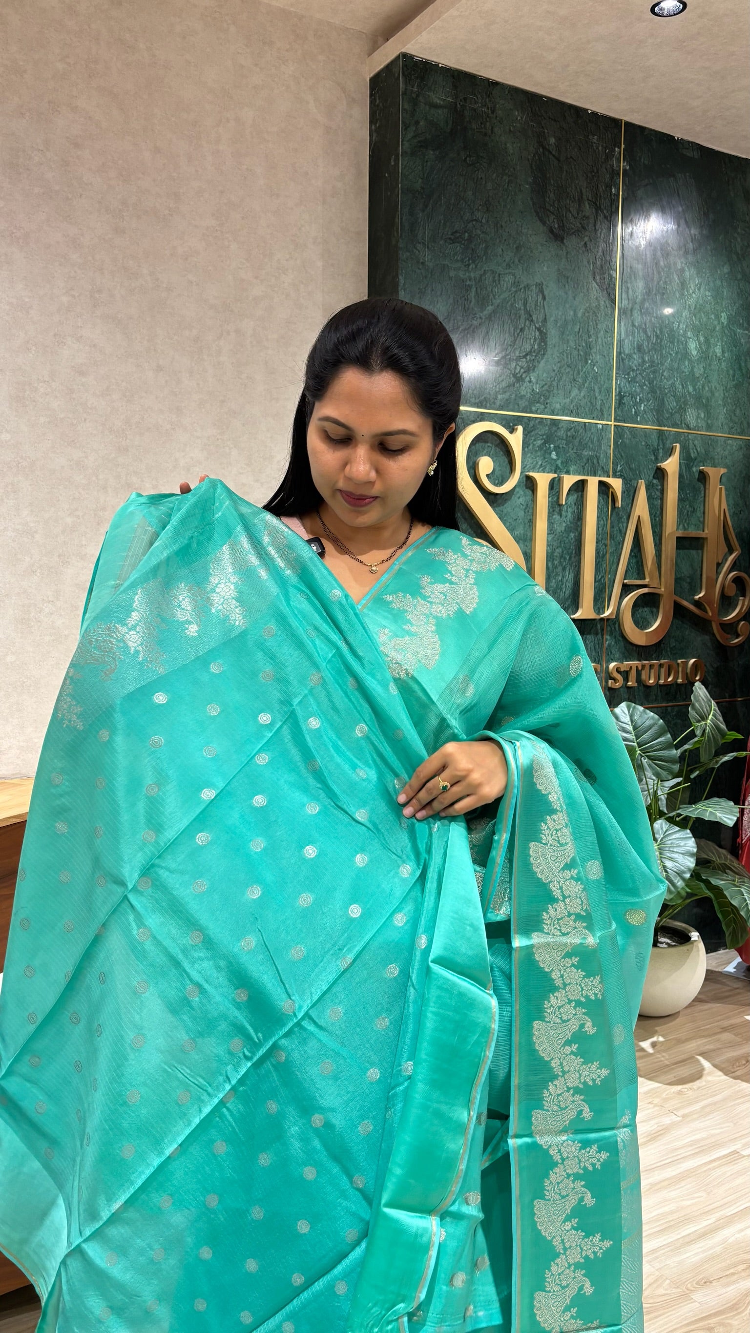 Kota saree sea green