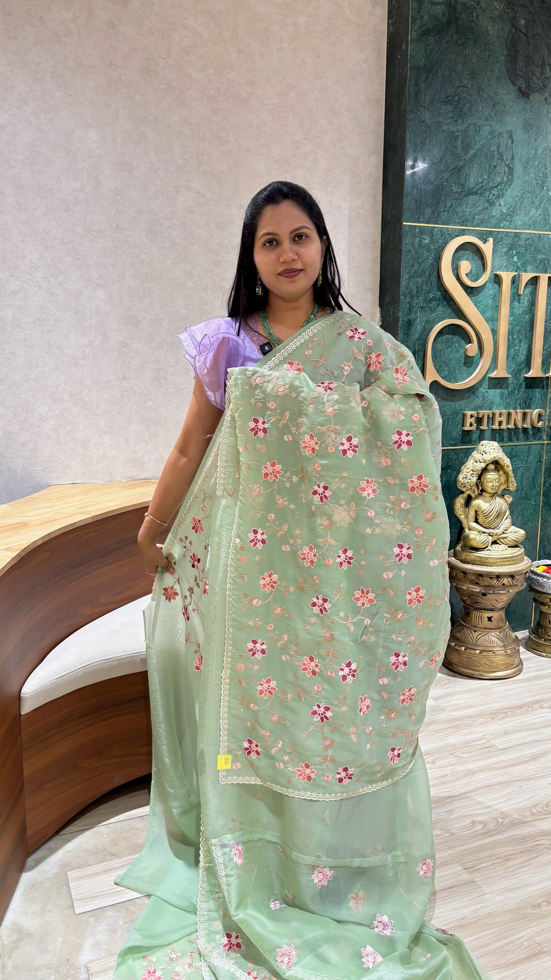 Georgette organza Pista green