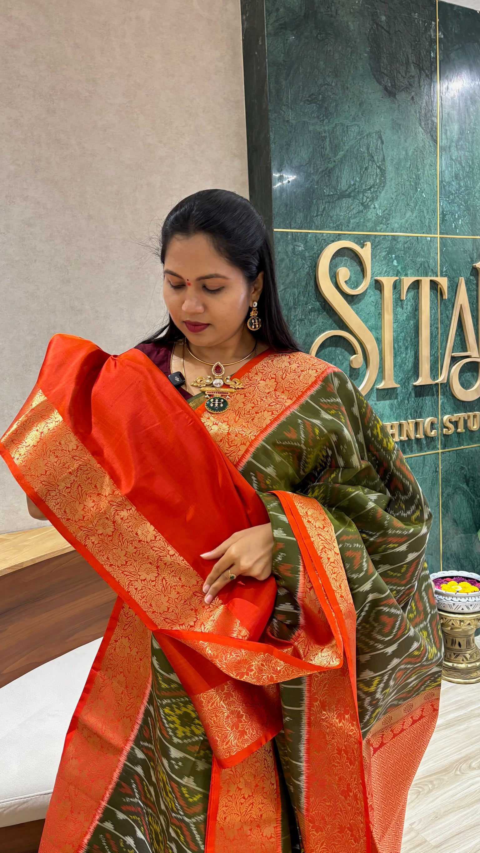 Handloom kanchi ikkat weave