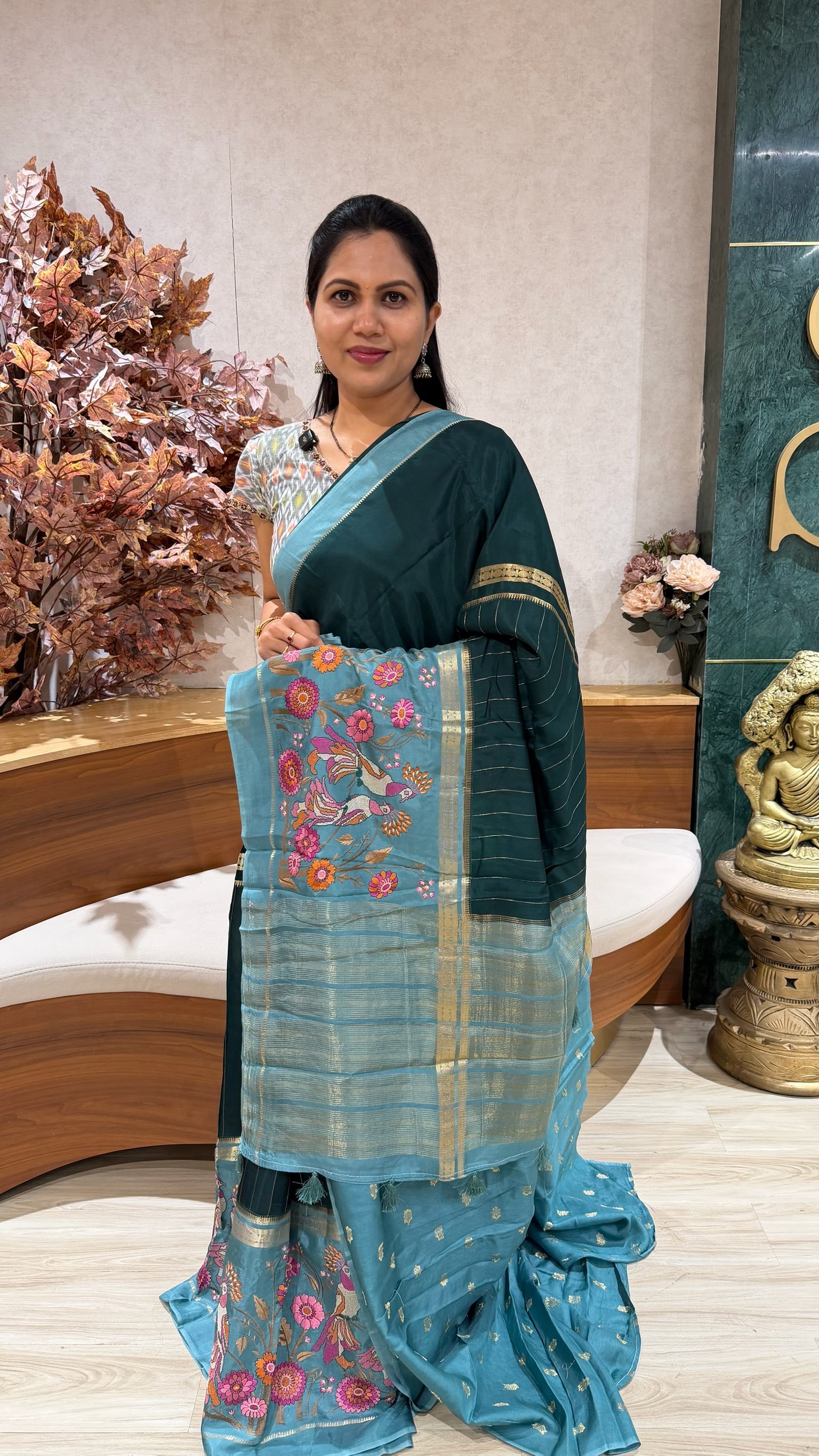 Mysore silk embroidery