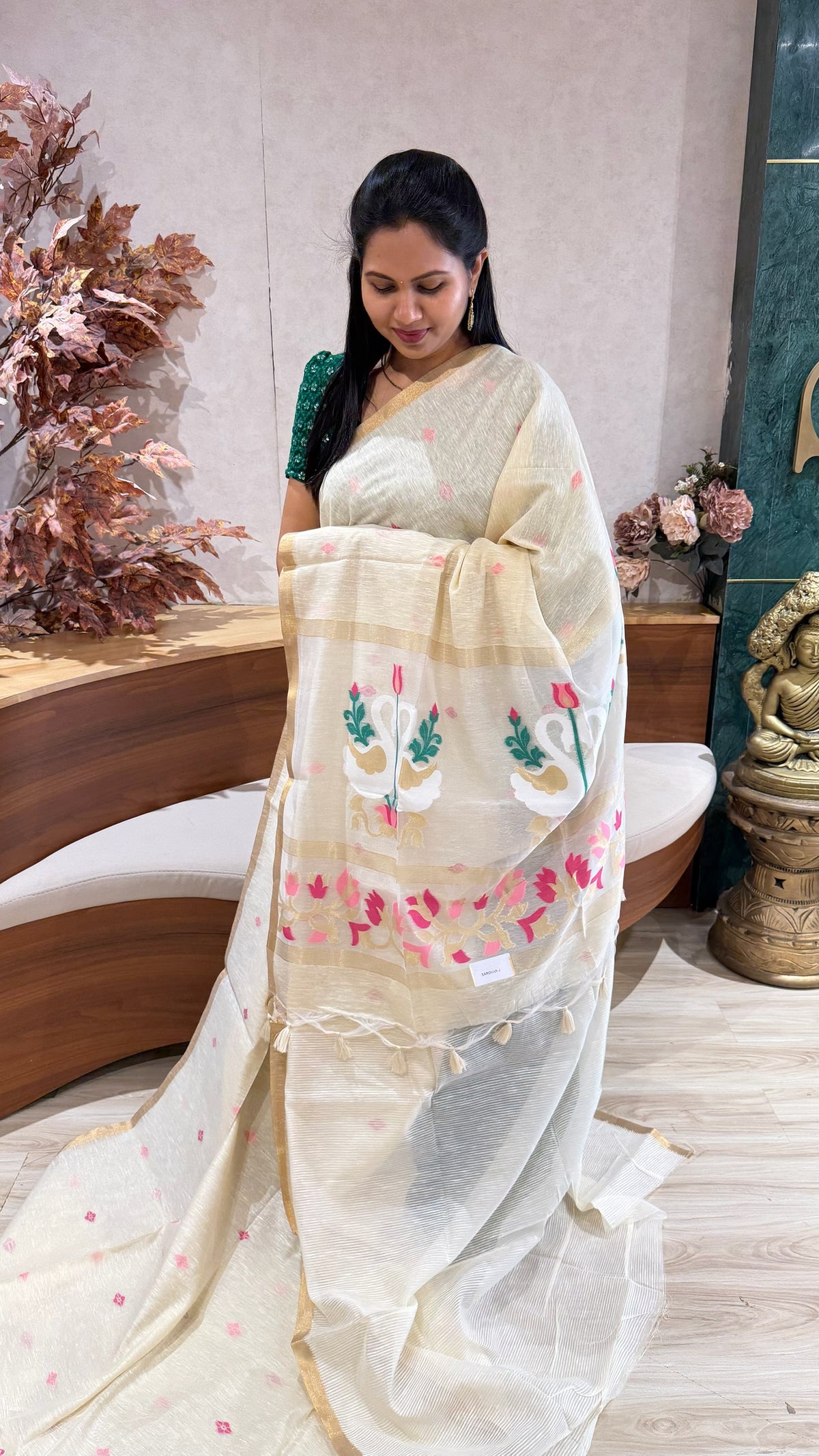 Fancy cotton jhamdhani pallu