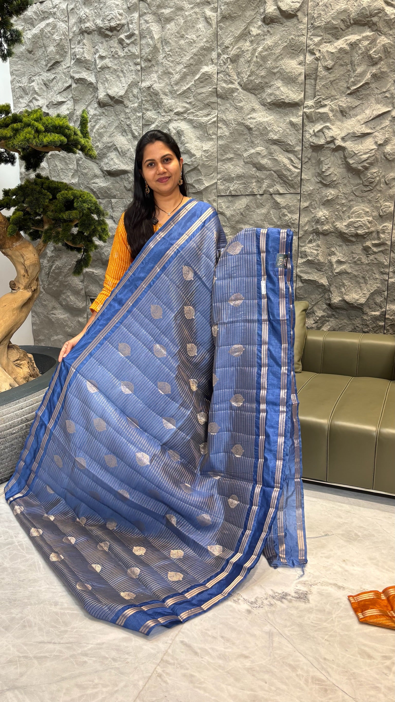 Budget mango pattu blue