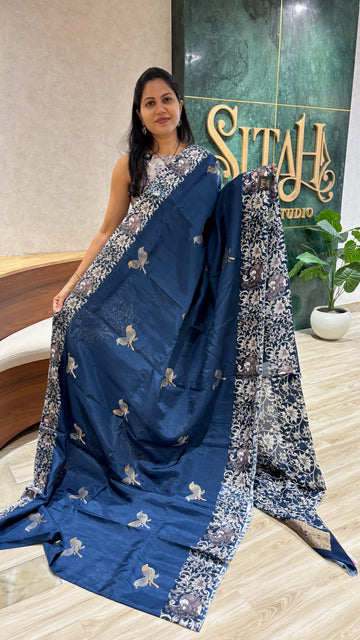 Viscose mashru navy blue