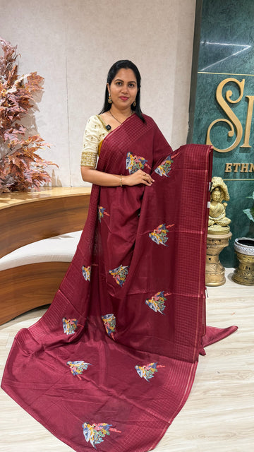 Tussar embroidery