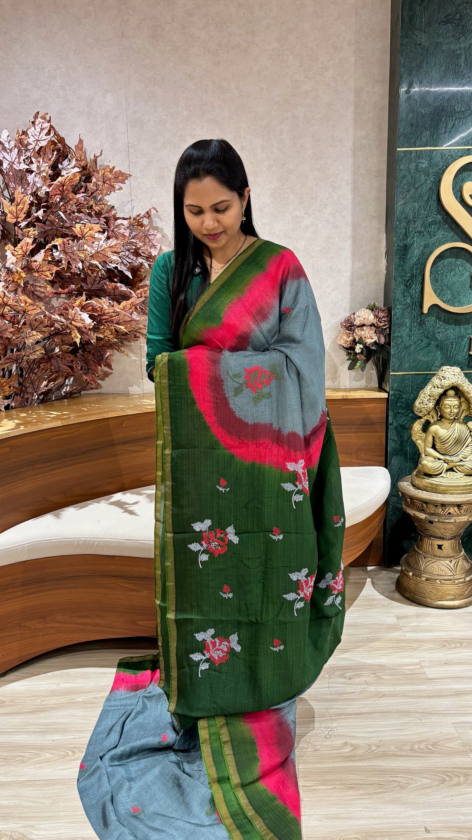 Jute silk saree