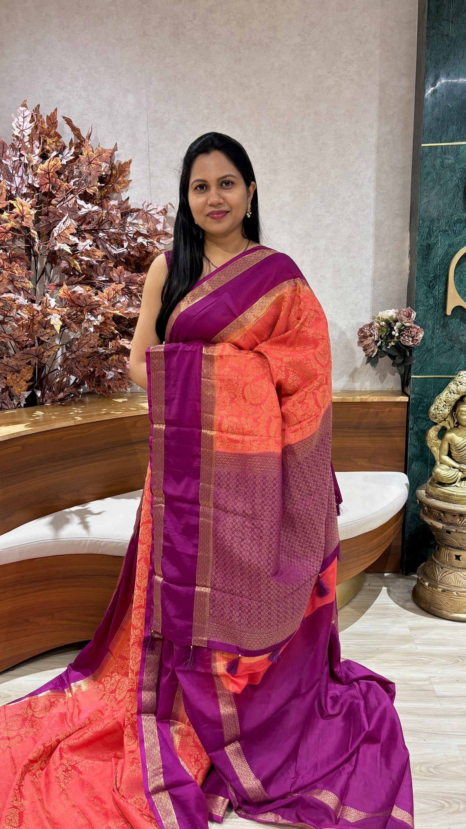 Brocade crepe silk