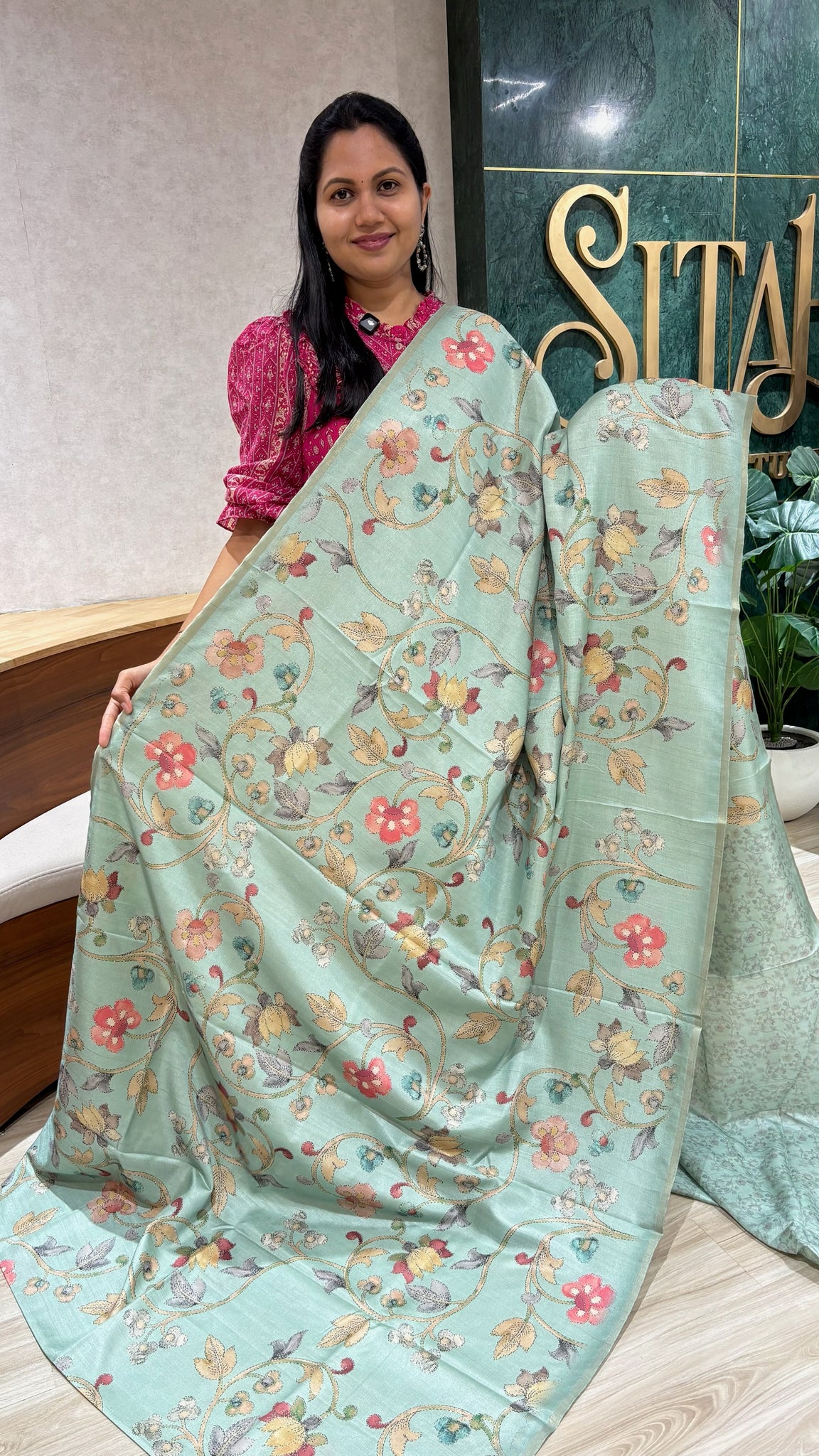 Zarna silk pista green