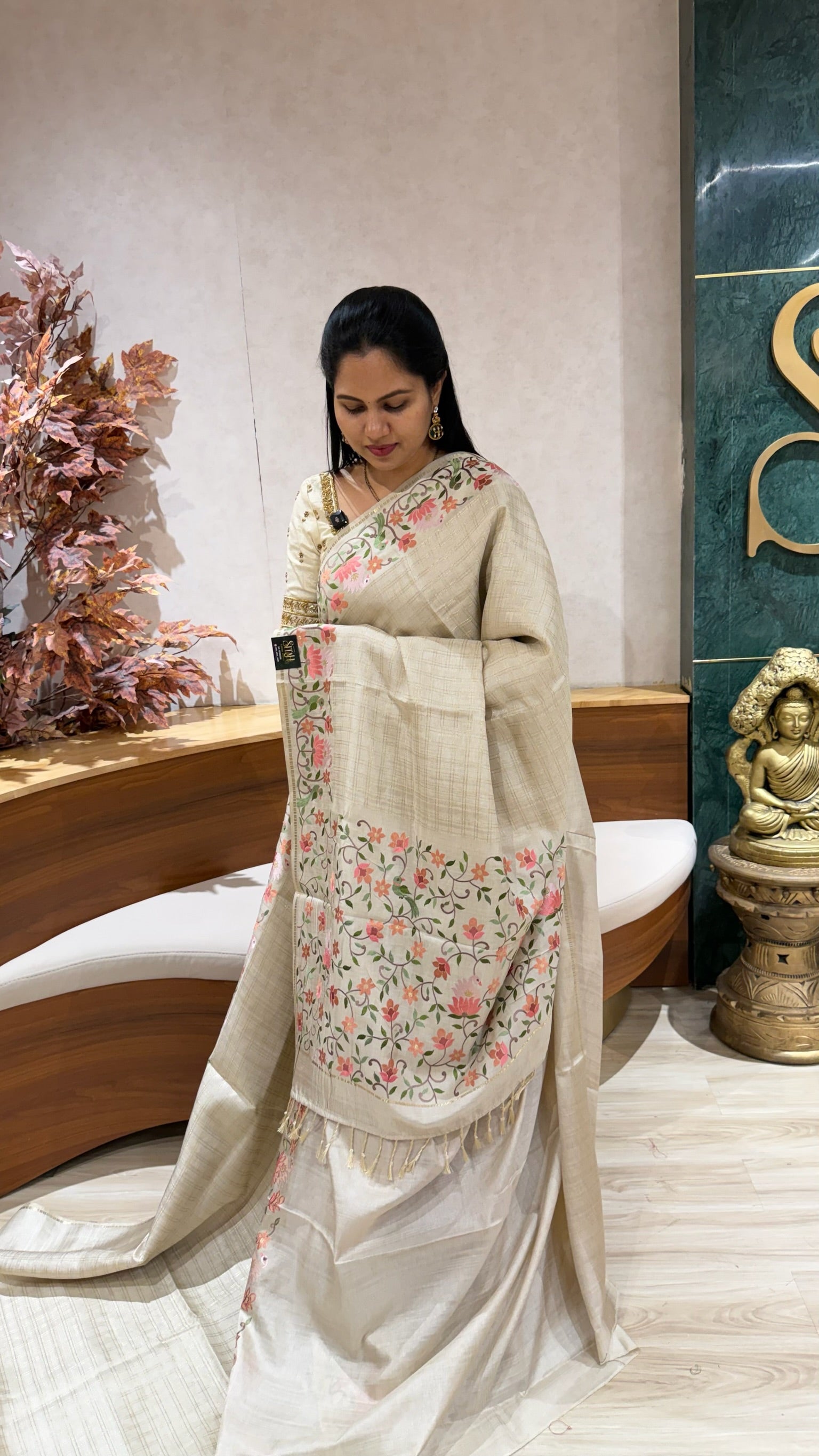 Fancy tussar embroidery