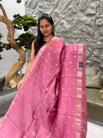 Chanderi saree dustypink