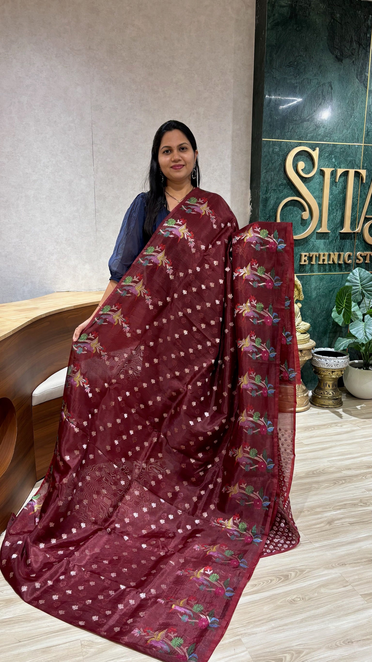 Paper silk buti border