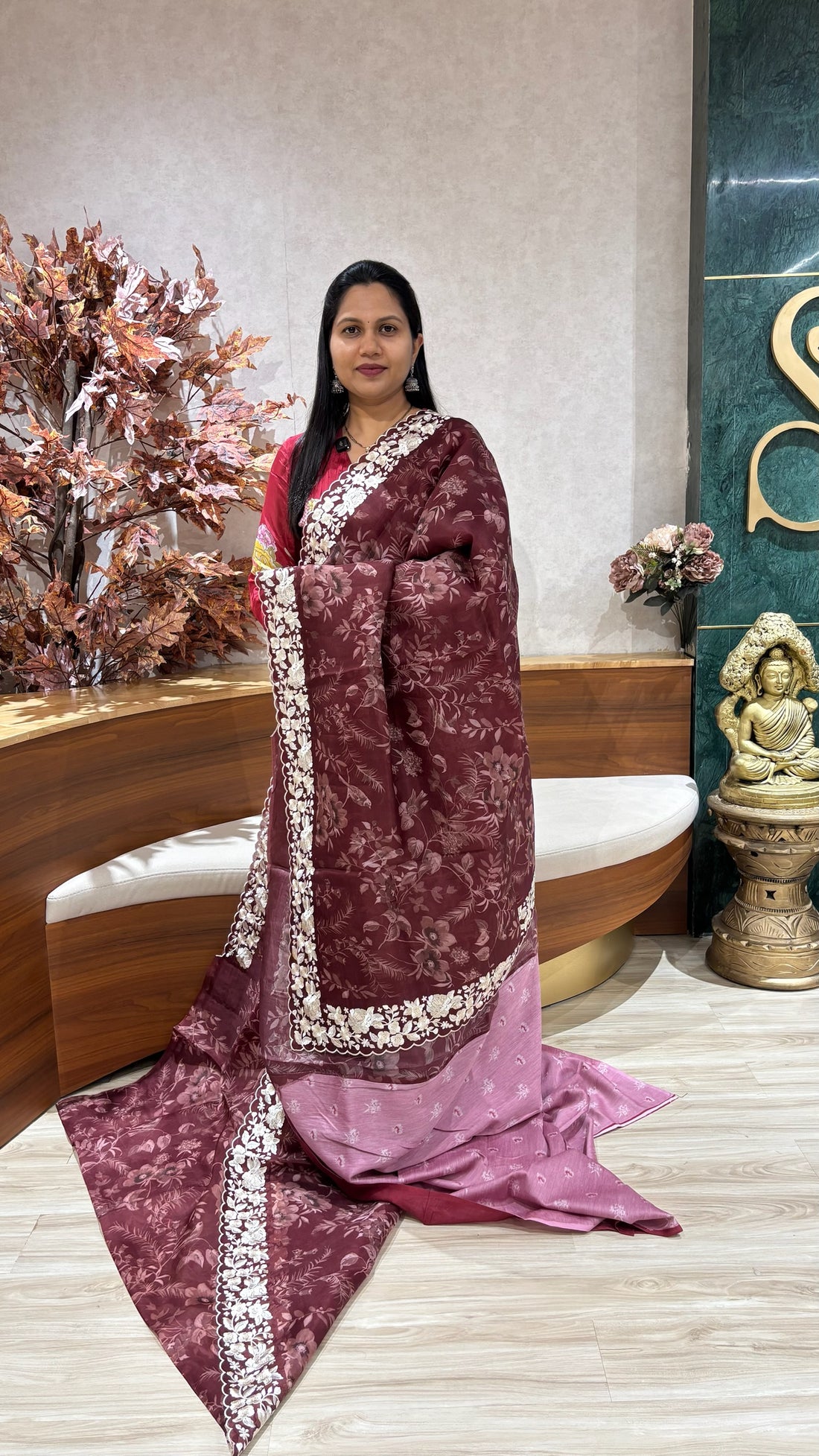 Printed organza parsi border