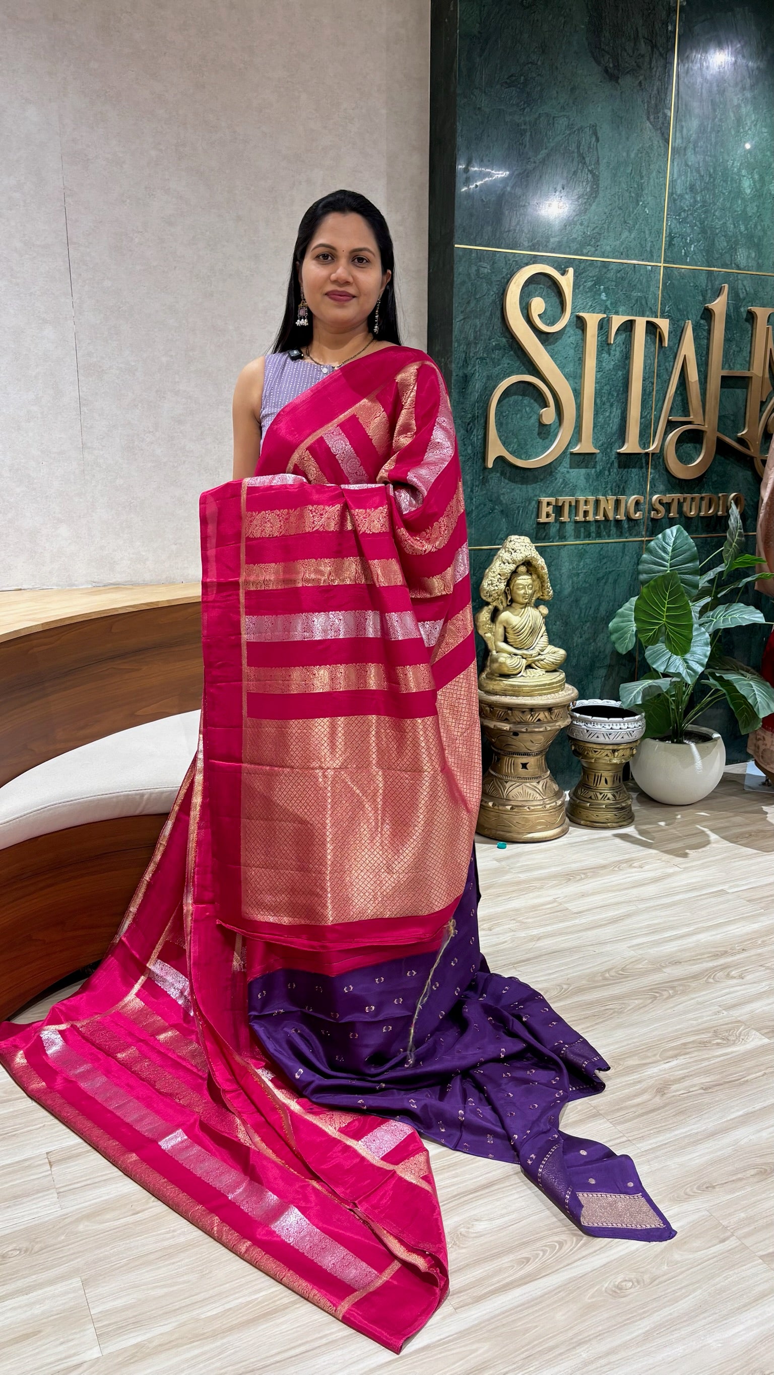 Banaras dola silk saree pink
