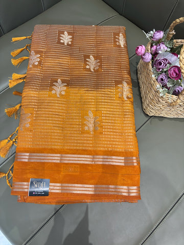 Fancy mango pattu light orange