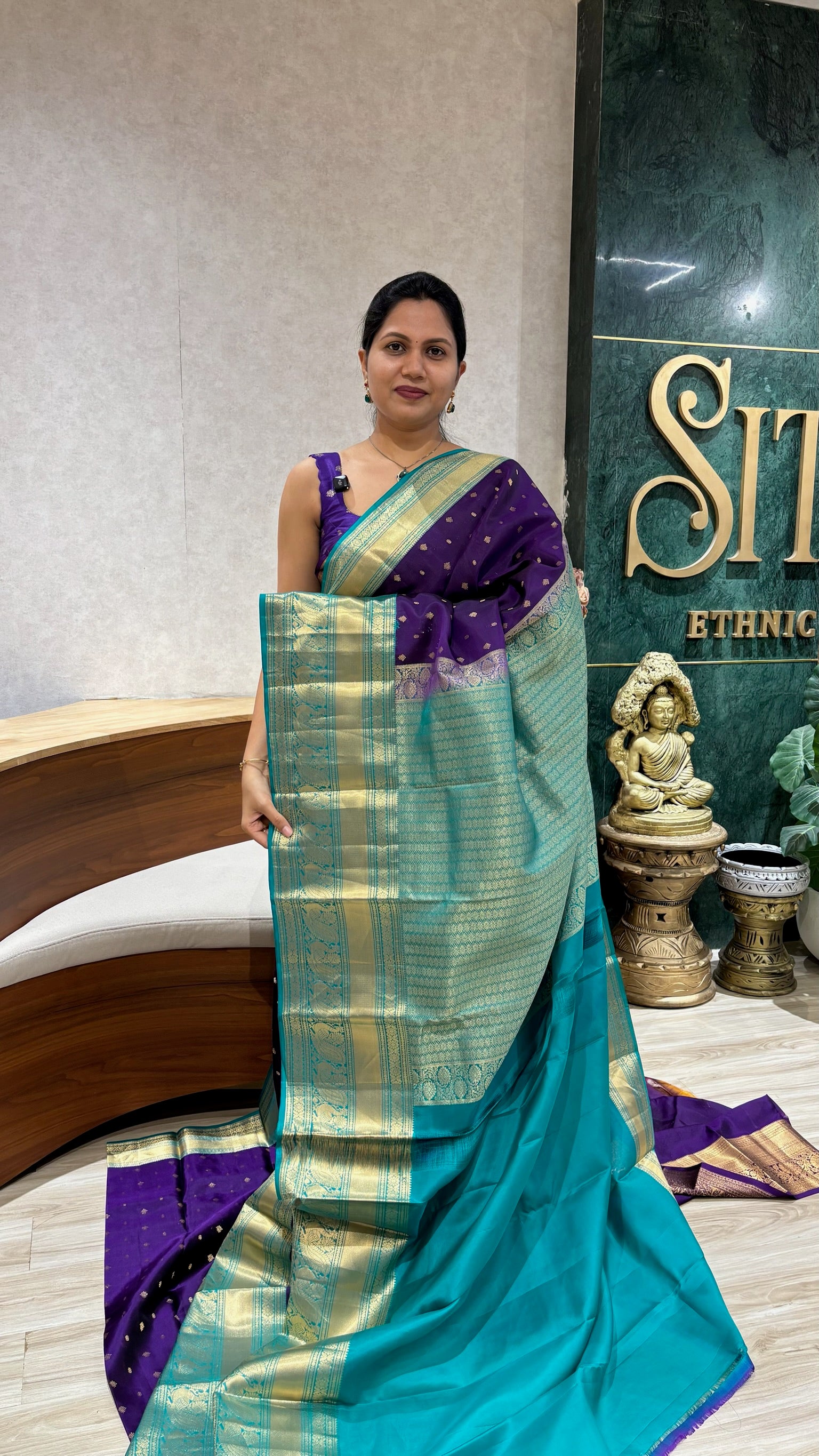 Handloom kanchi pattu purple