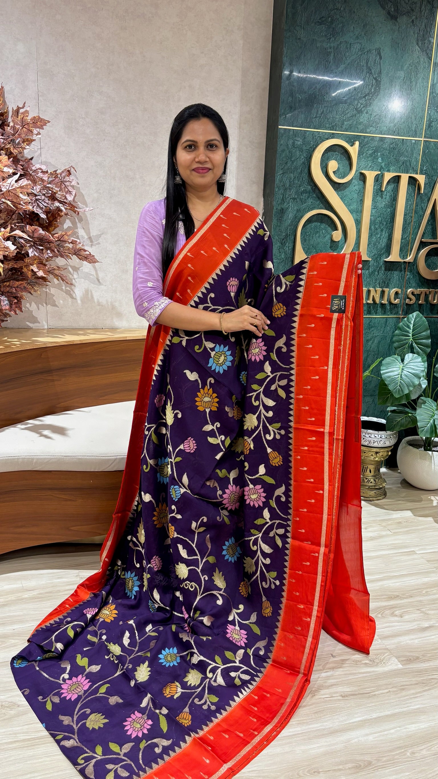Tussar georgette jhamdani