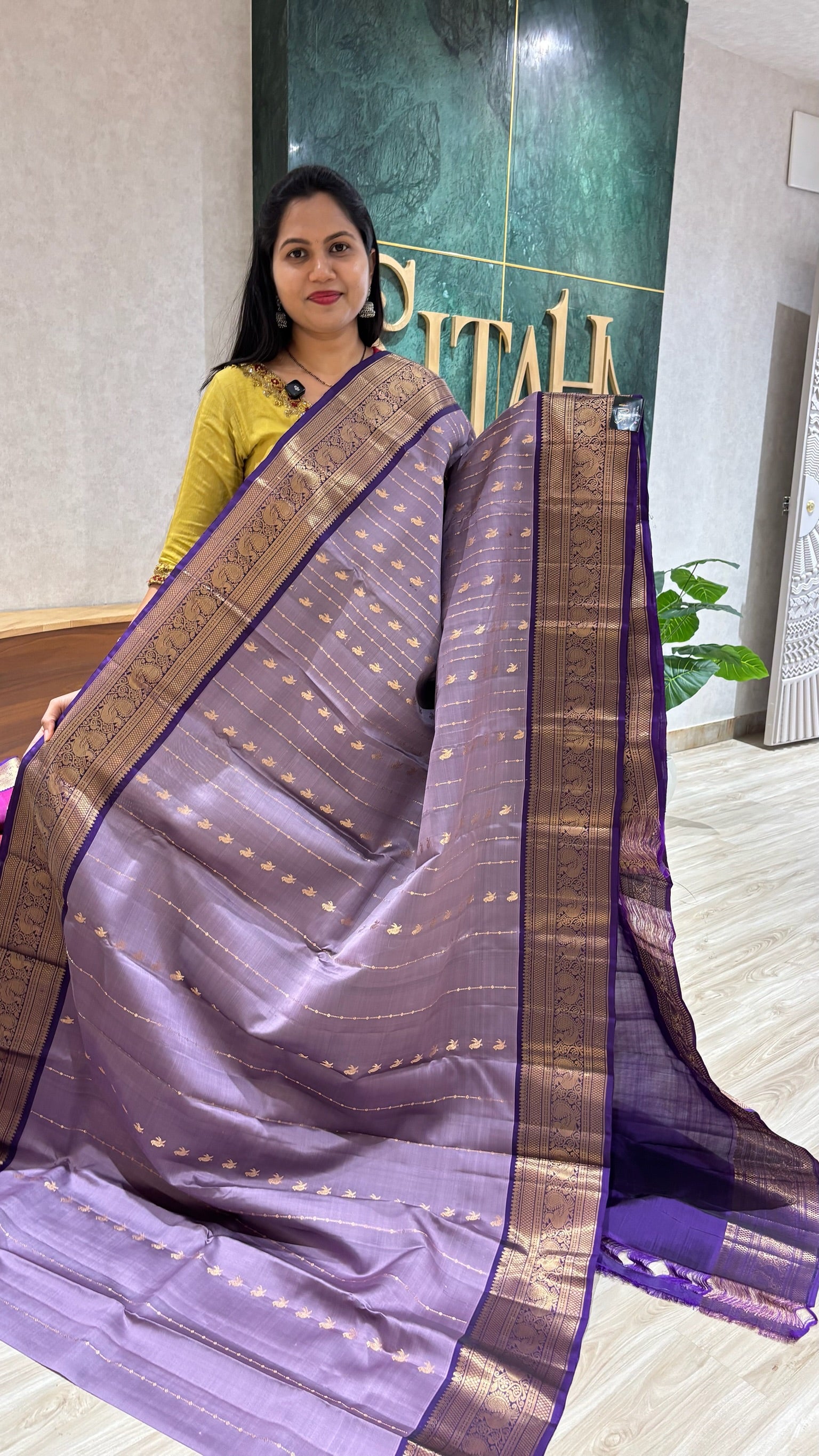 Handloom kanchi pattu lavender