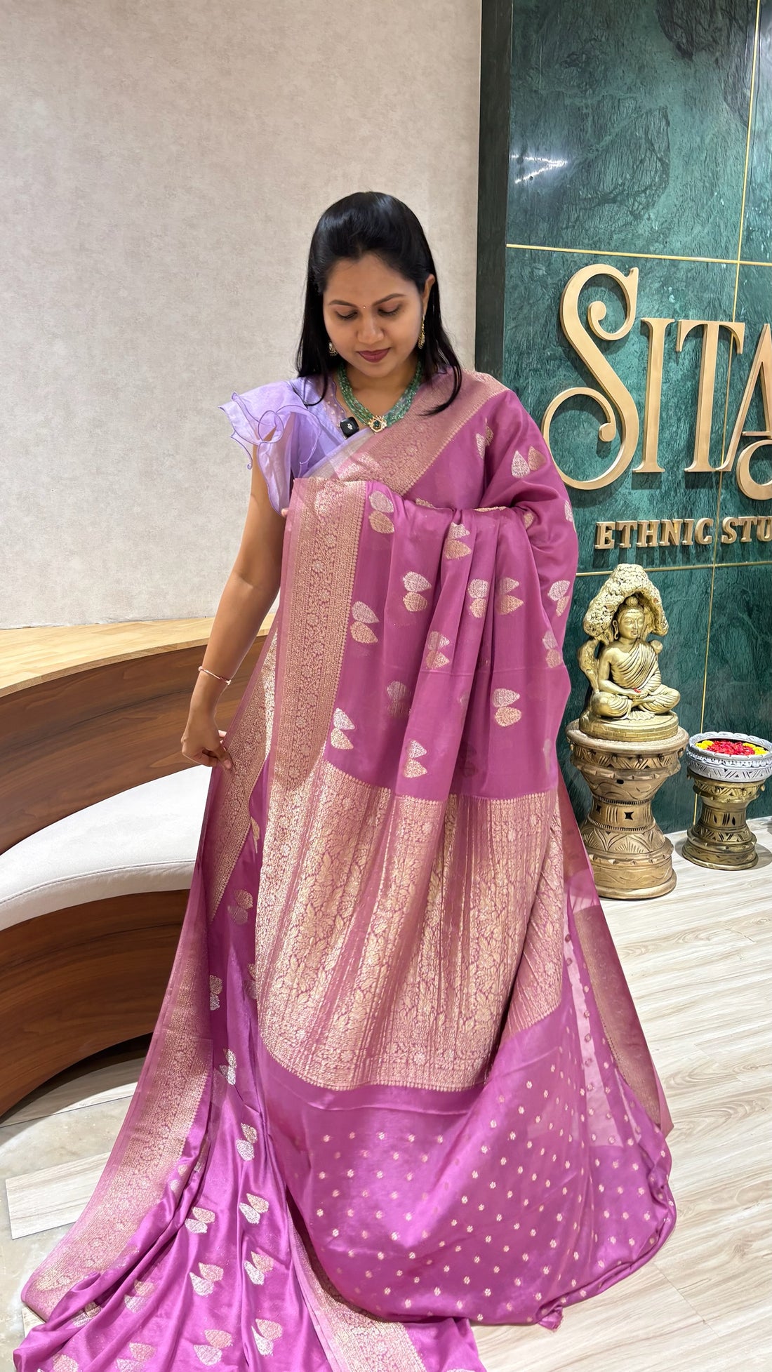 Pure georgette onion pink