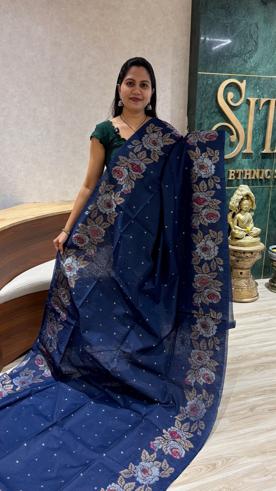 Madhuram linen blue