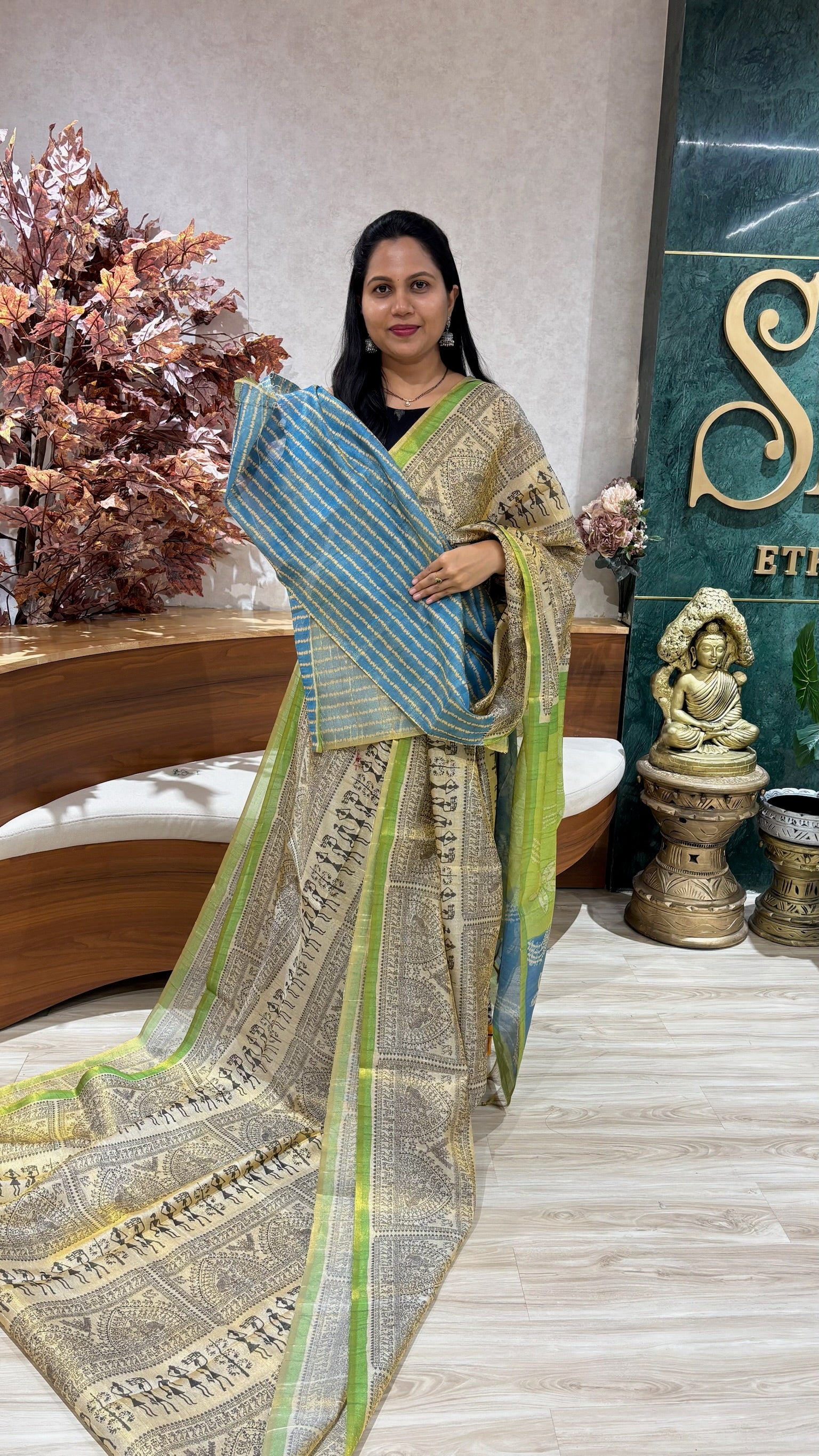 Madhubani art silk