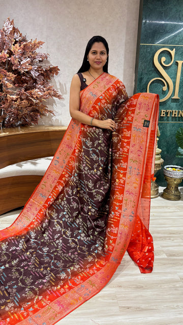 Tussar georgette design 3 allover