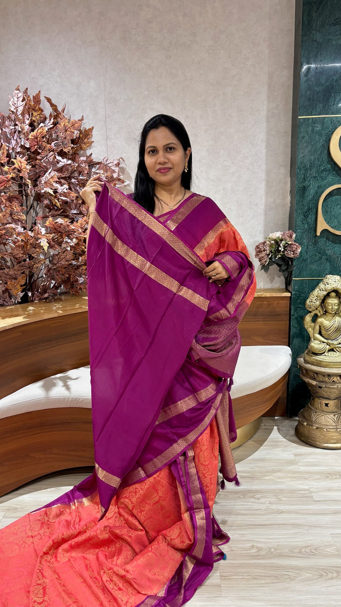 Brocade crepe silk