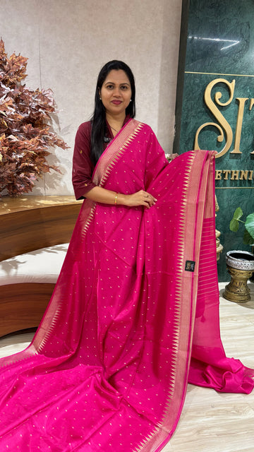 Mashru georgette pink