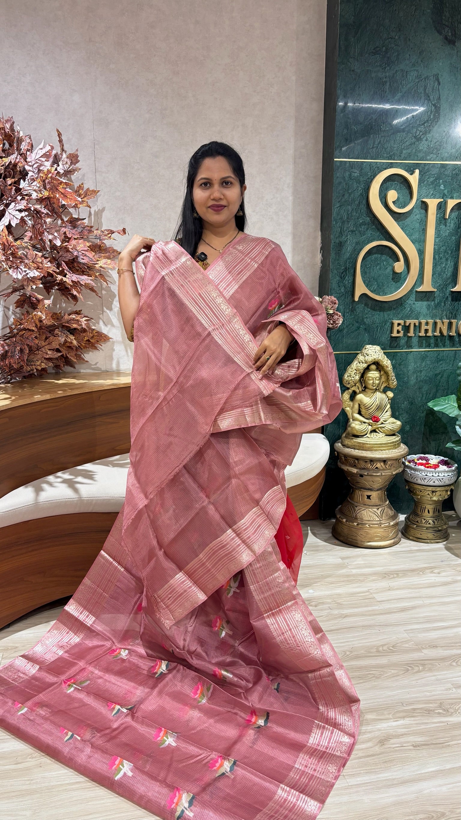 Kota silk weaving onion pink
