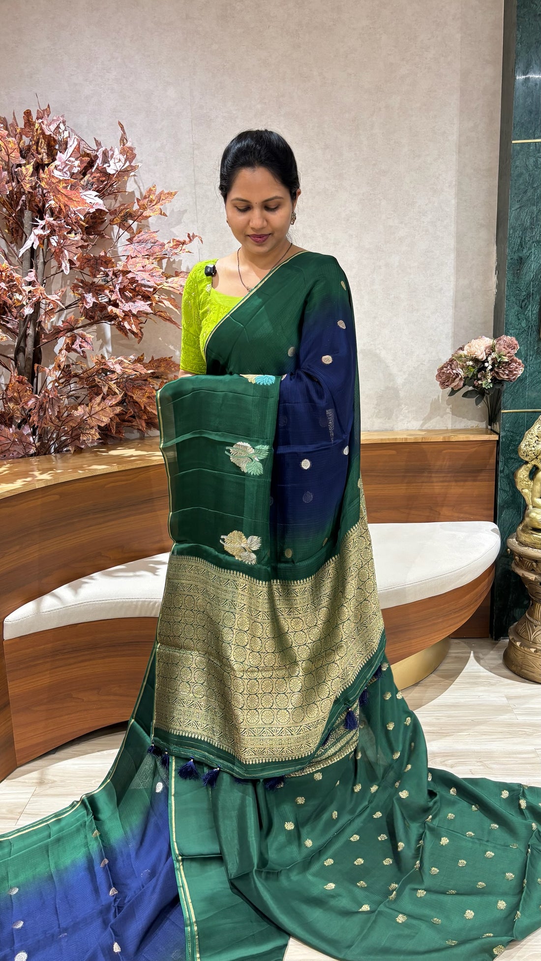 Manipuri Kota peacock blue