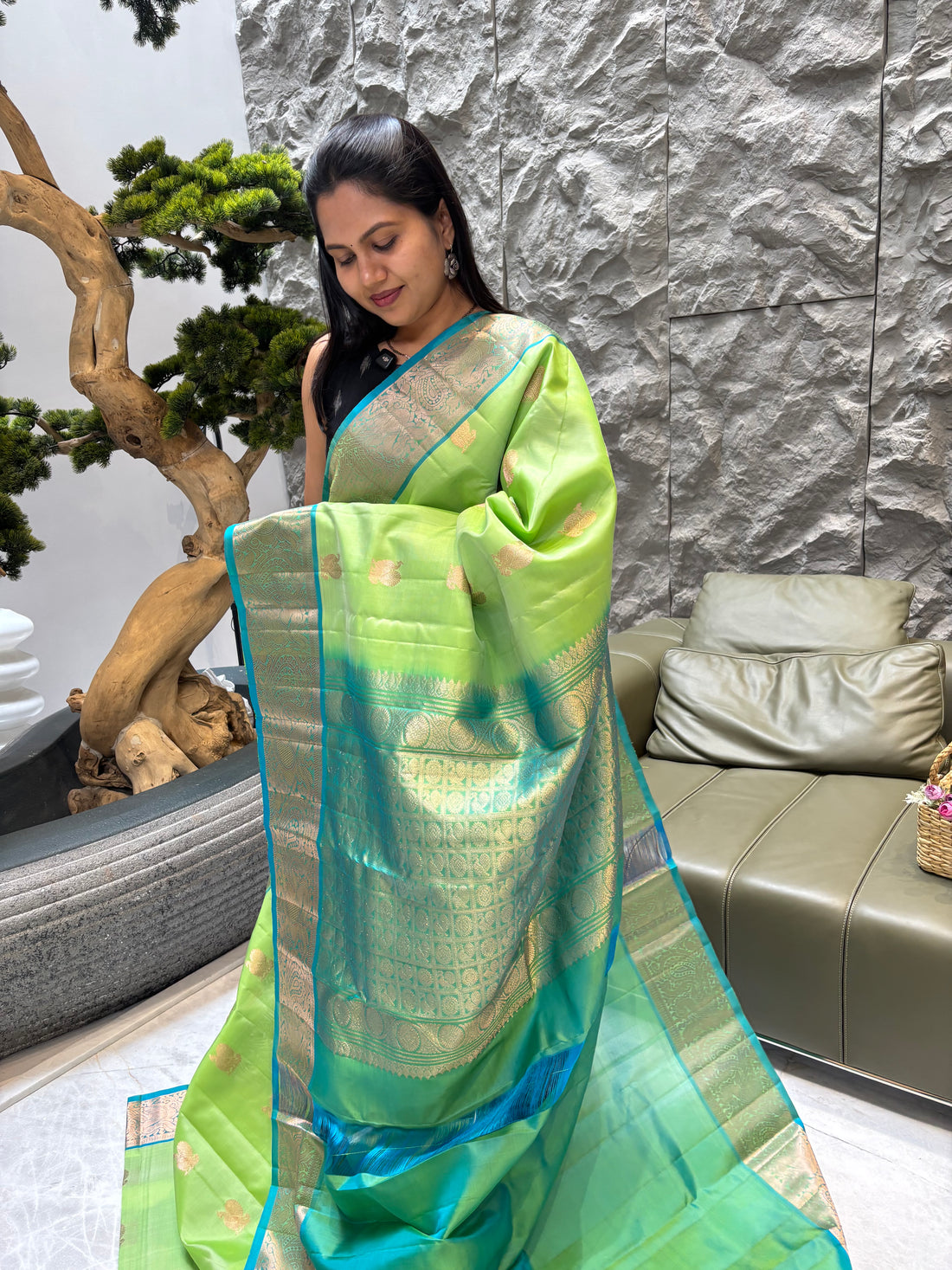 Kanchi pattu green-seagreen