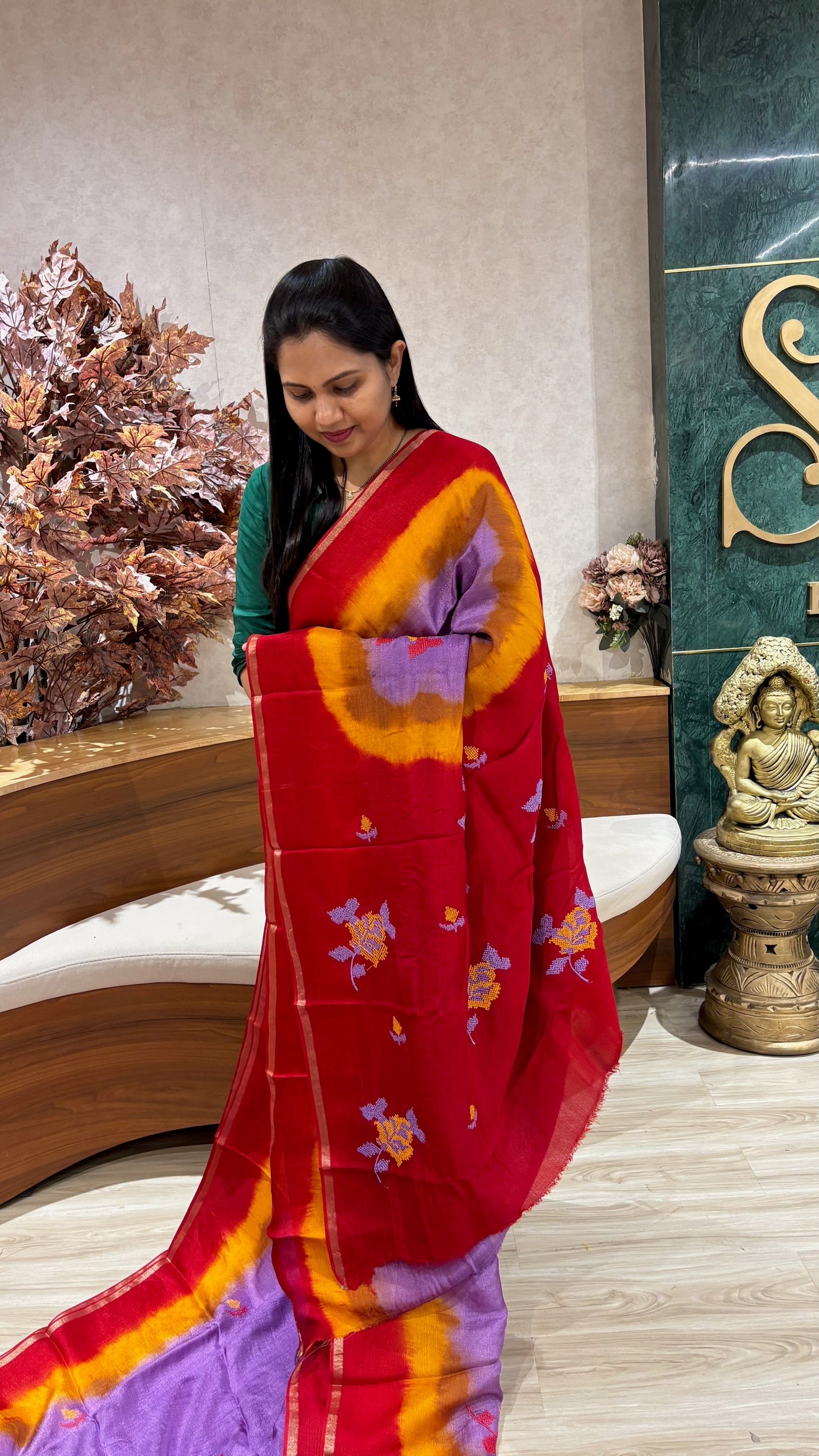 Jute silk saree