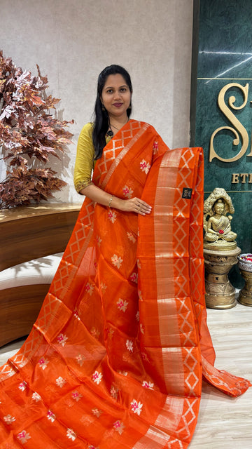 kota silk weaving orange
