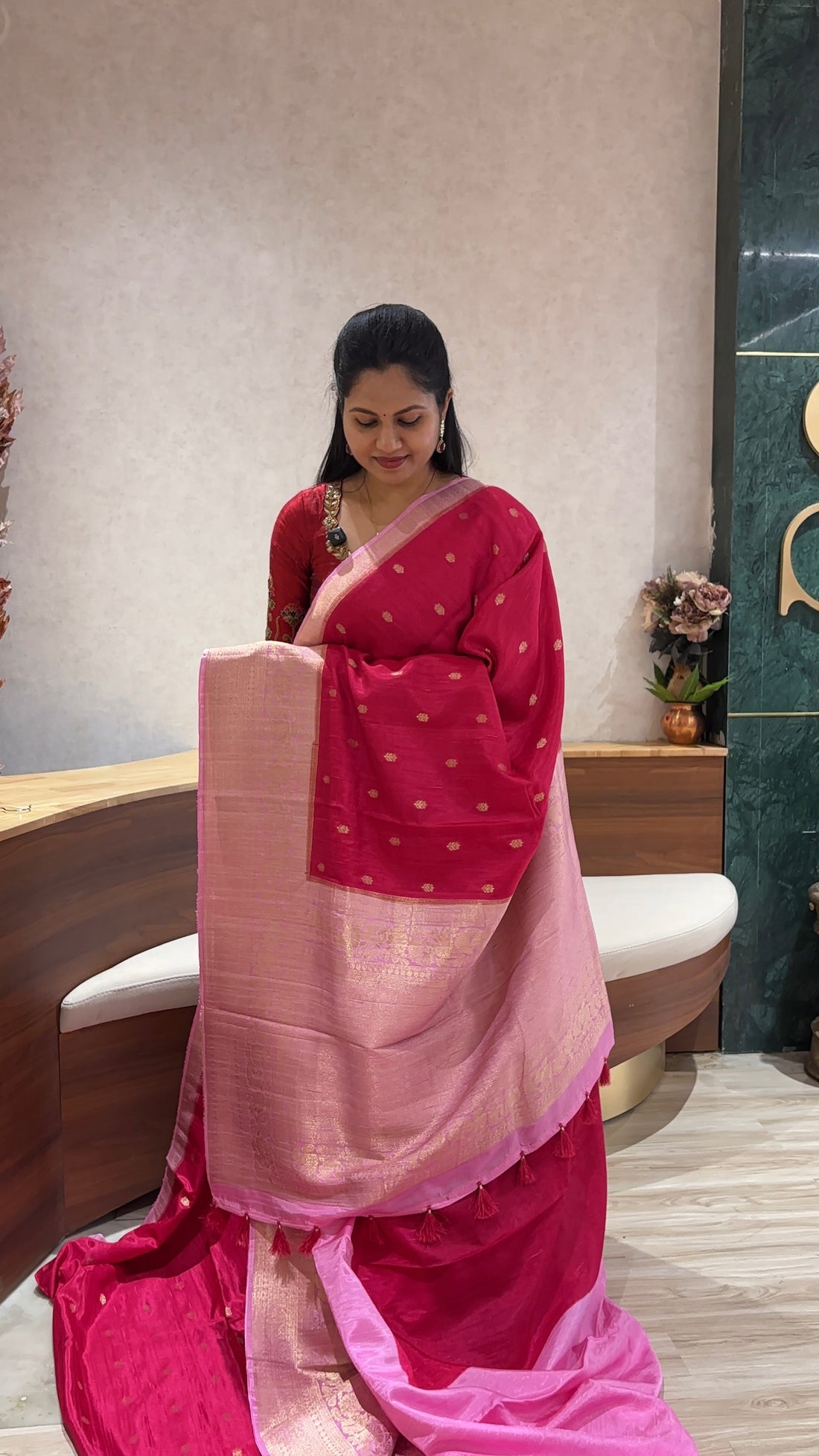Rawsilk sarees shades of pink