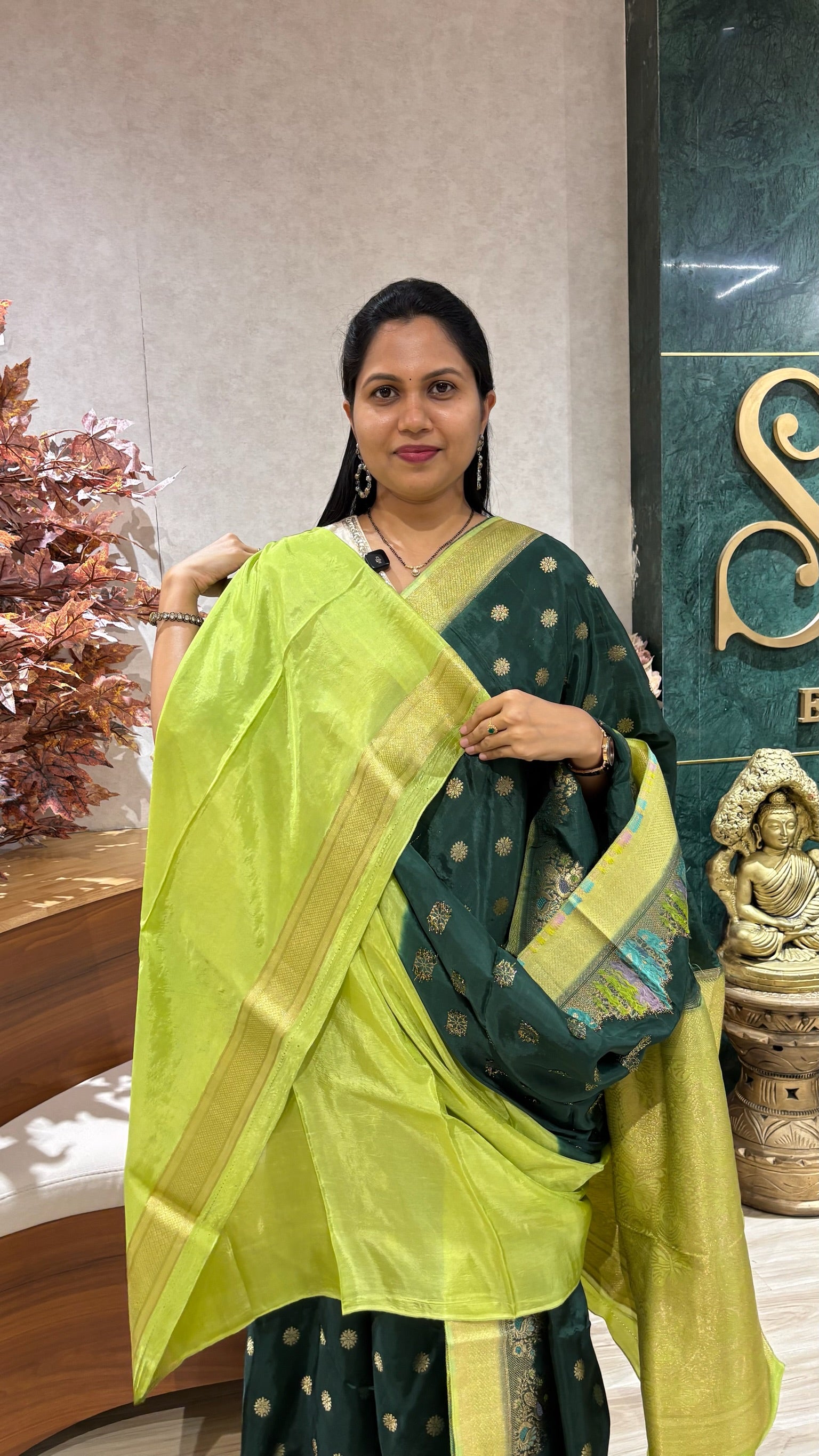 Ho crepe silk green