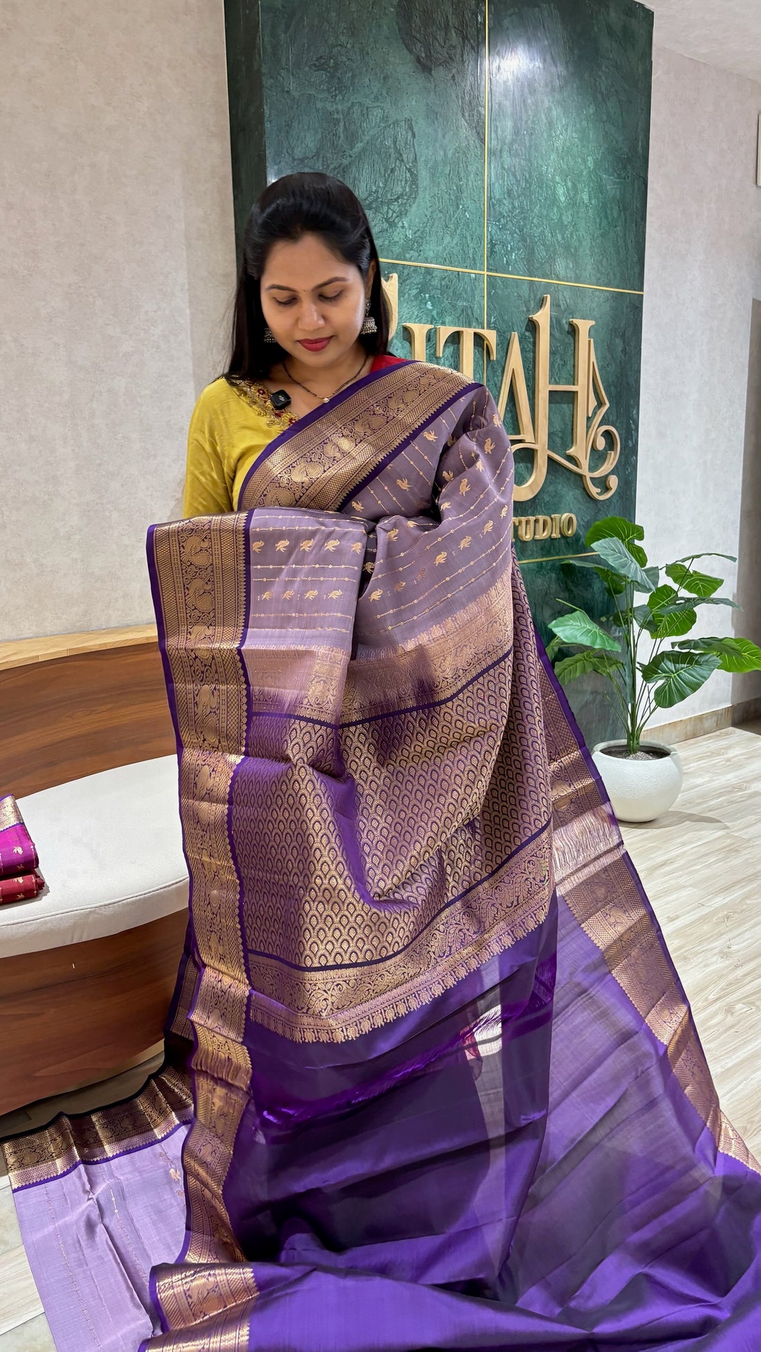 Handloom kanchi pattu lavender