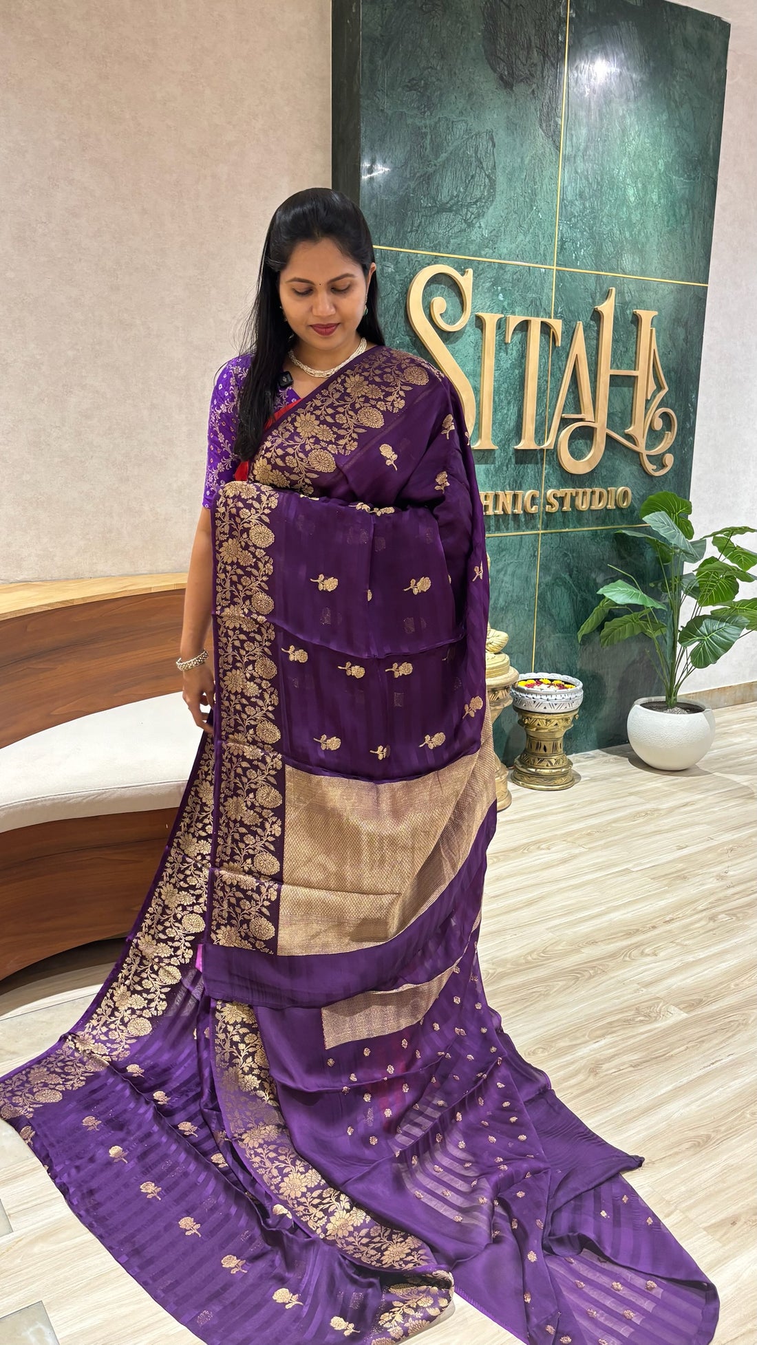 Crepe georgette purple