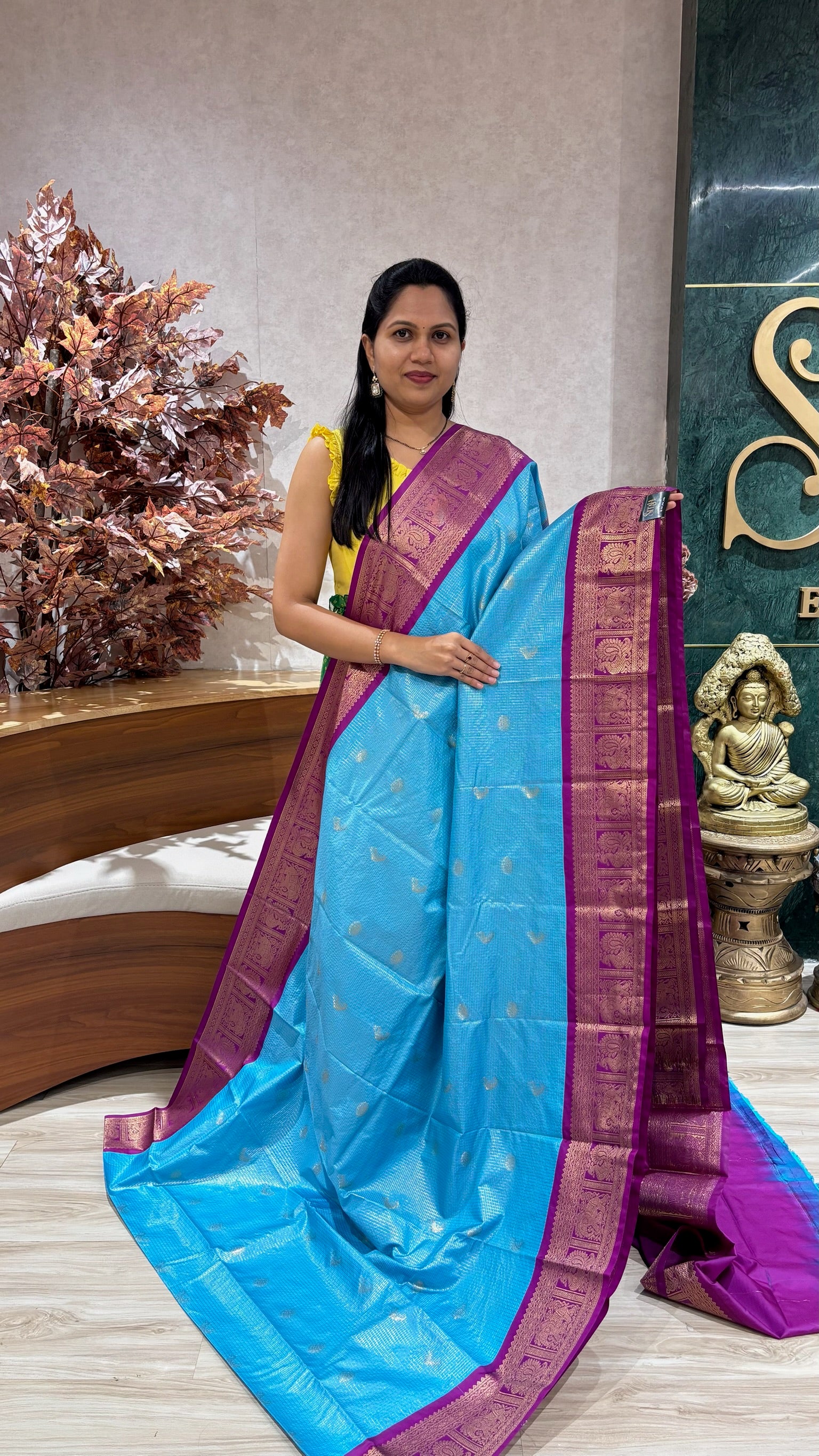 Semi gadwal vintage checks sky blue