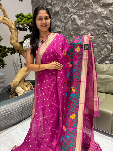 Crepe organza saree