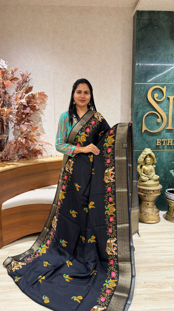 Dola silk tanjore print