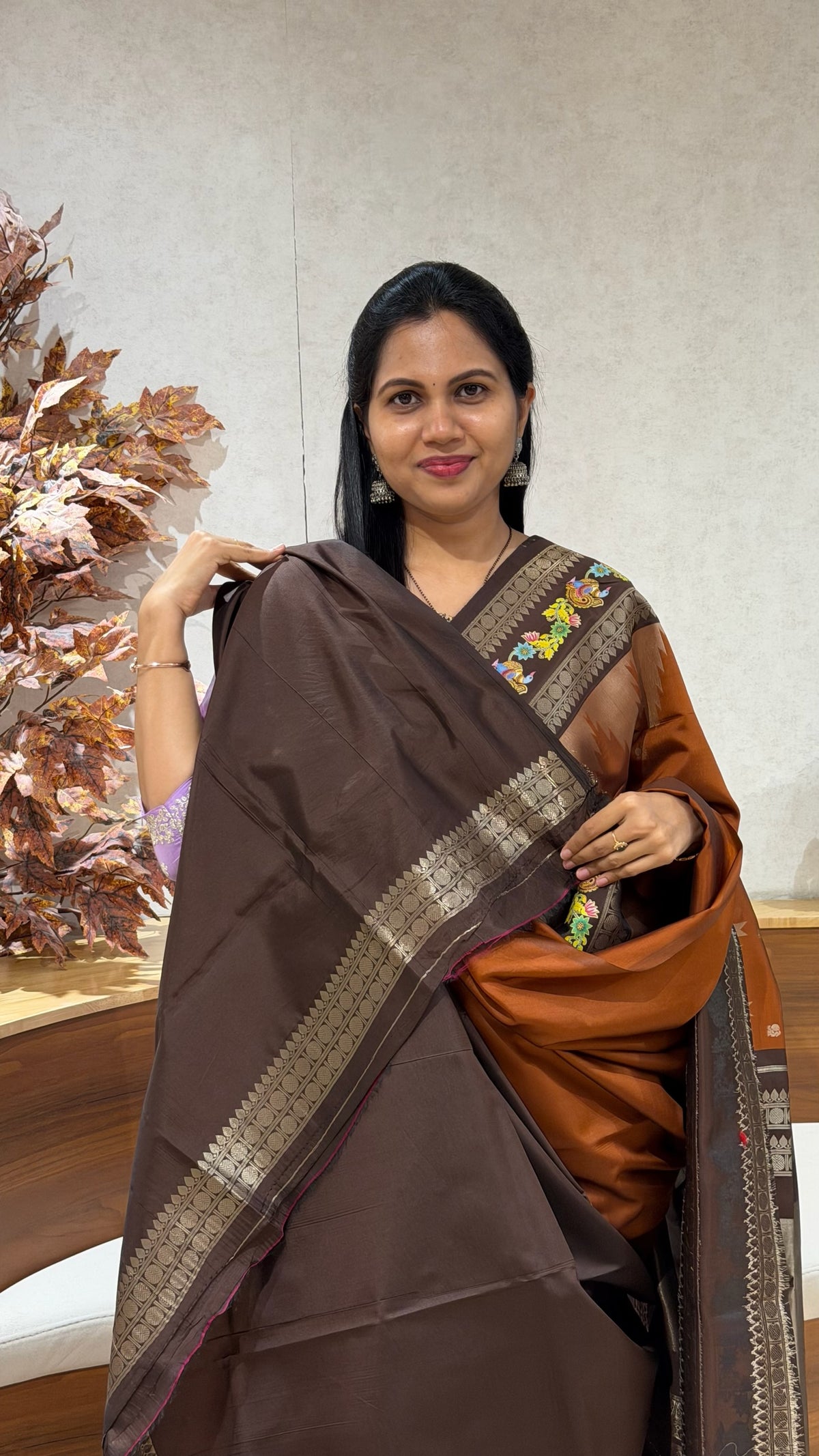 Fancy silk Tanjore print