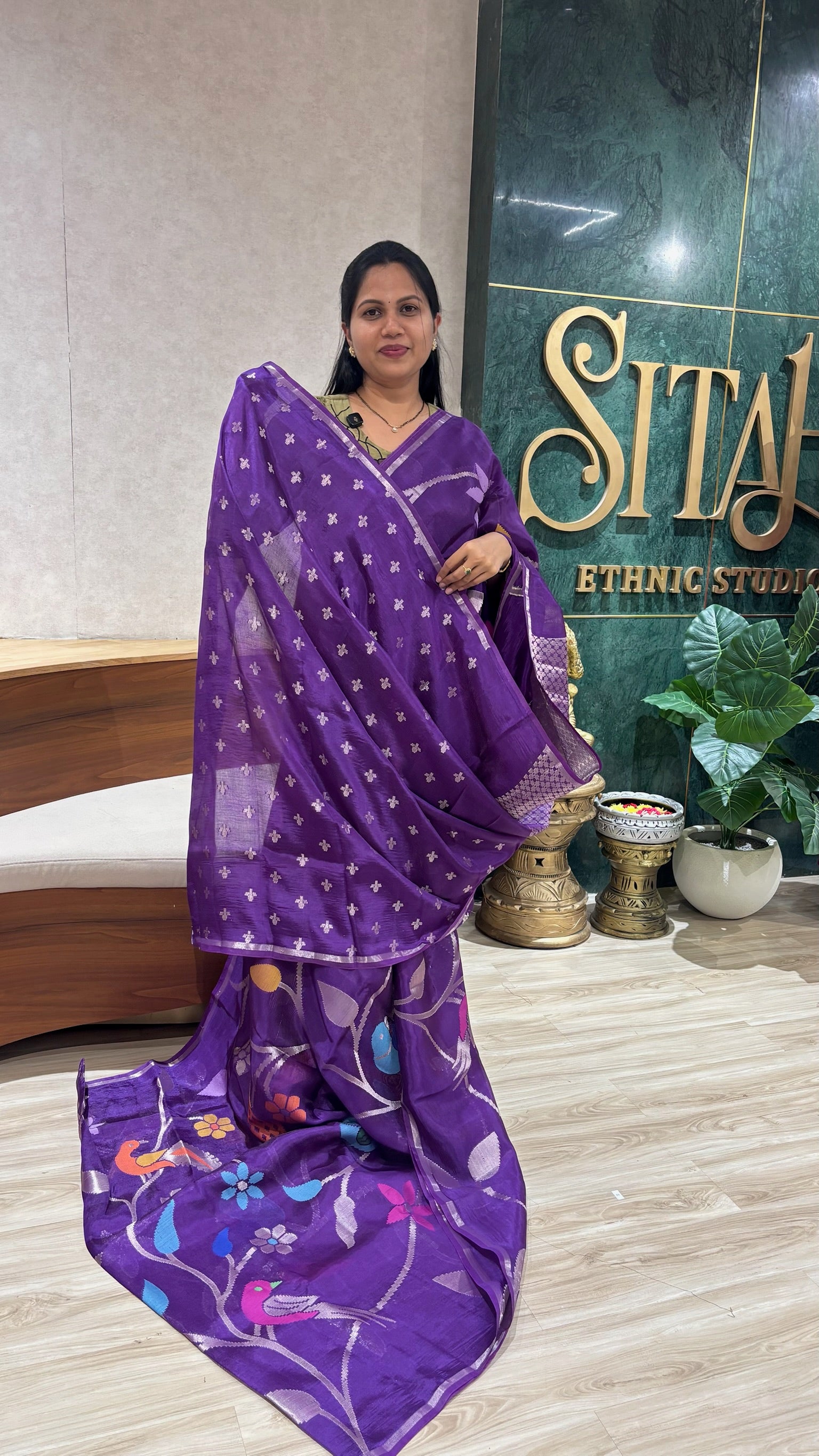 Paper silk allover violet