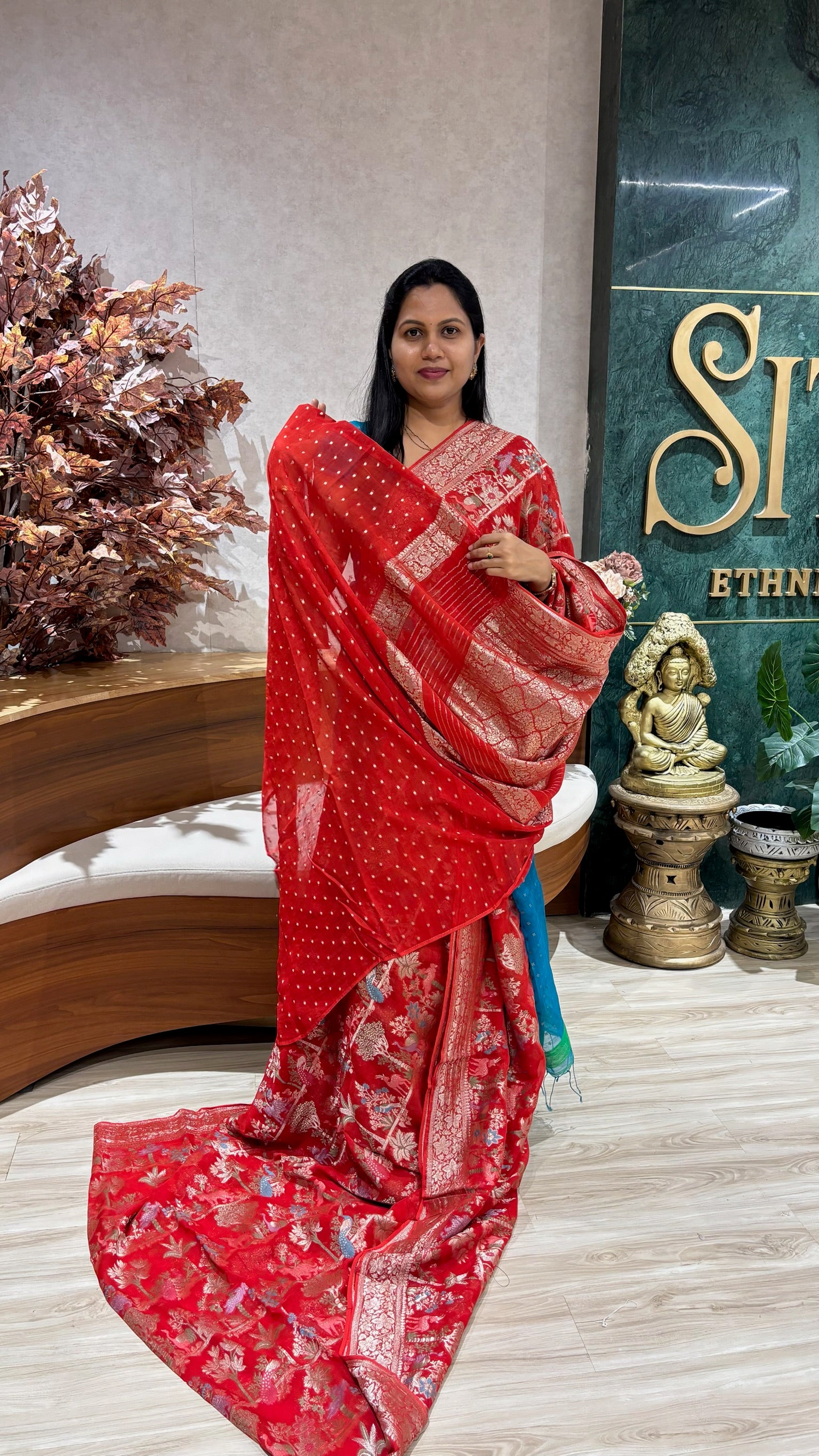 Chiffon georgette red