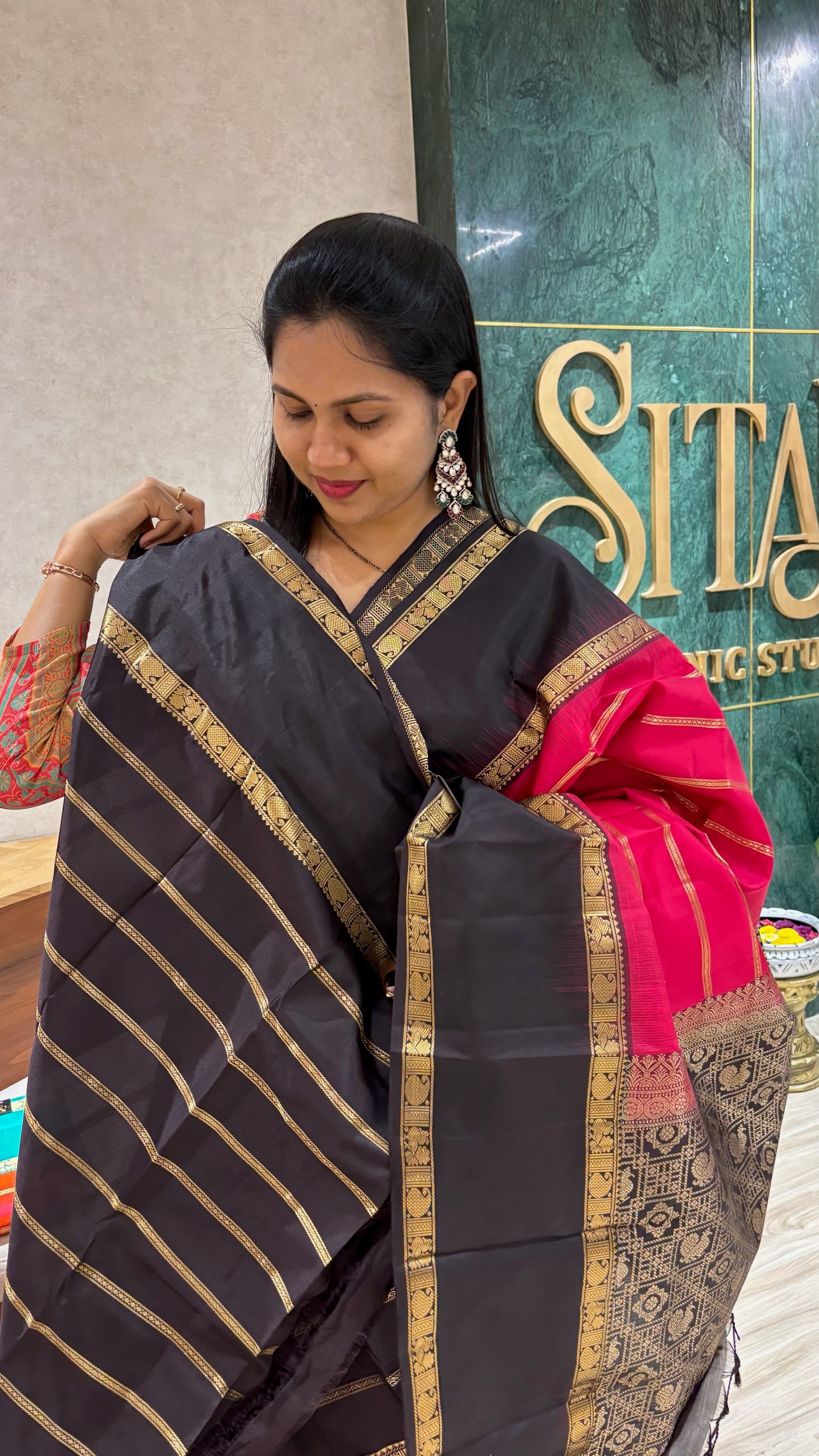Kamchi pattu pink-snuff