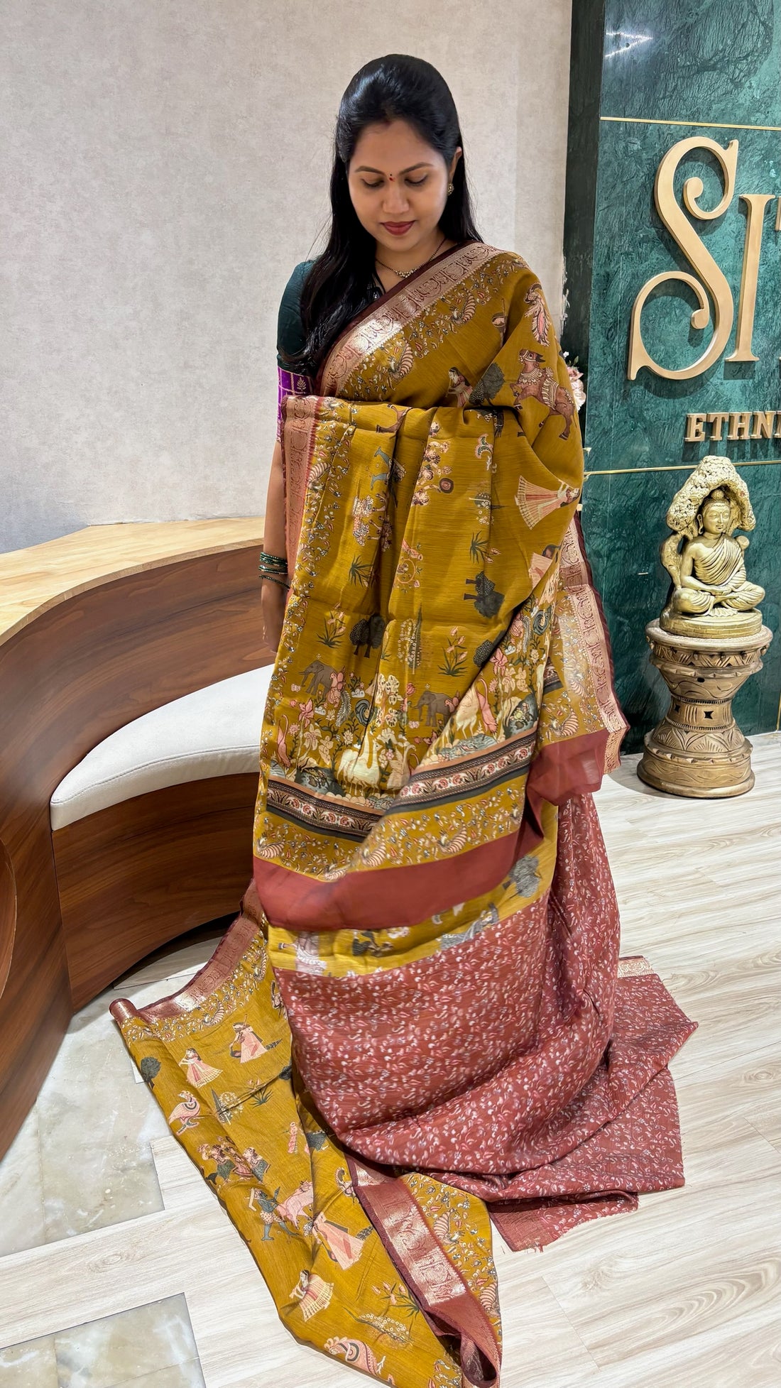 Causal drape maheswari silk