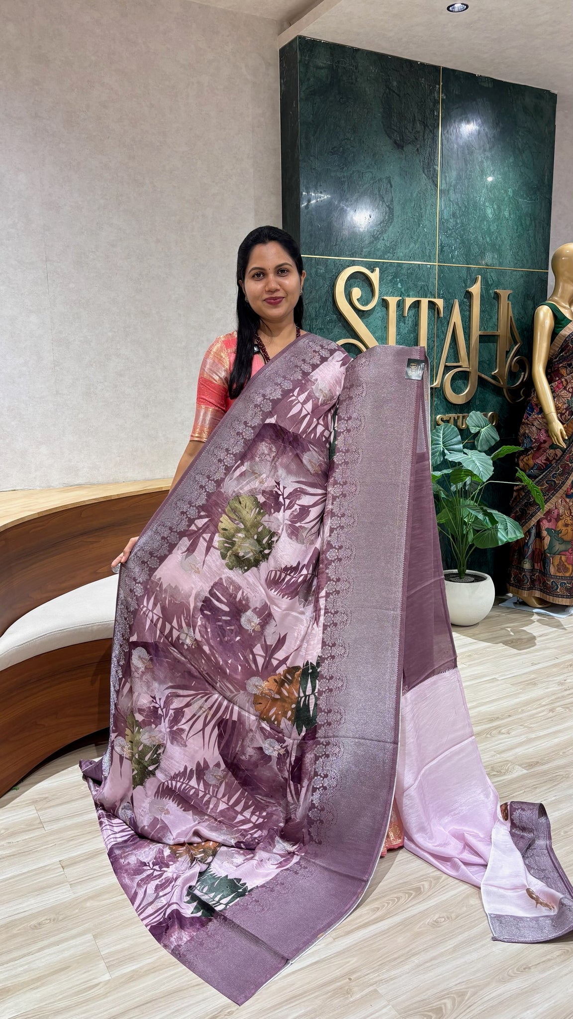 Mashru georgette onion pink