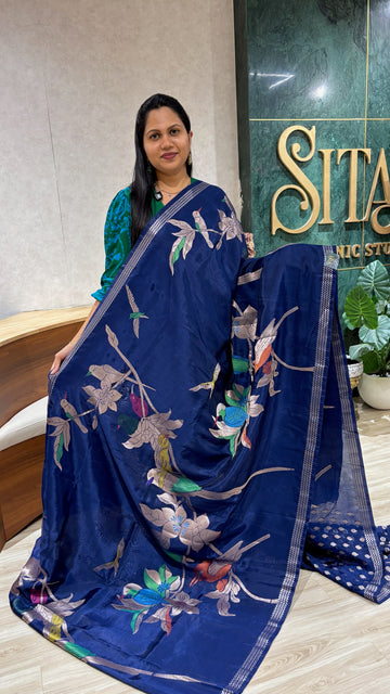 Paper silk paithani pallu