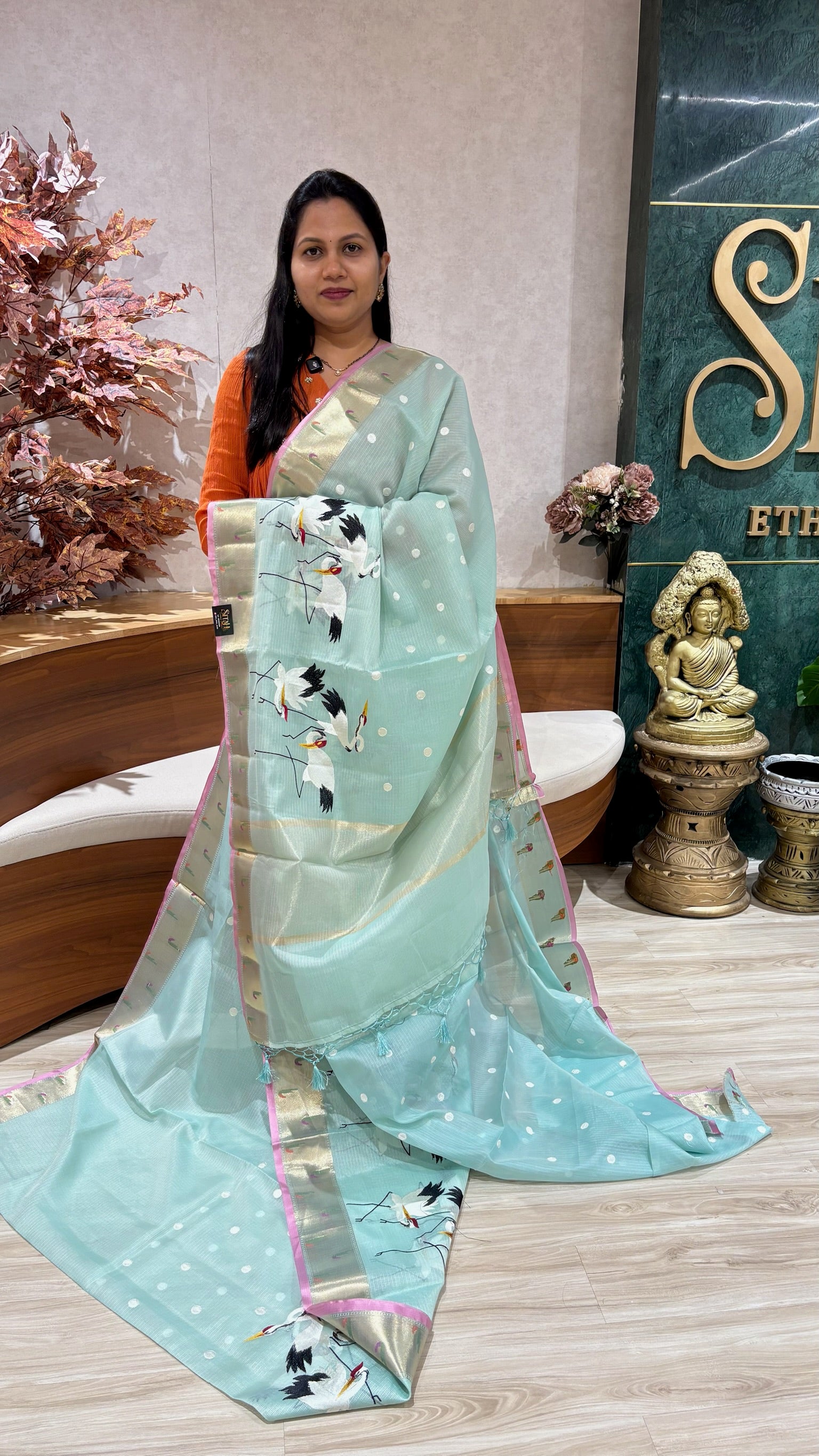 Silk kota embroidery