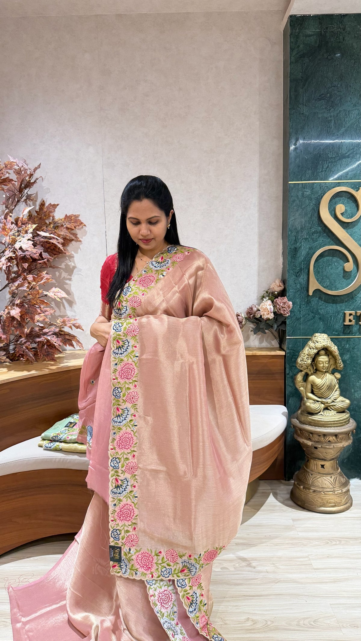 Designer tissues with Tussar embroidery blouses