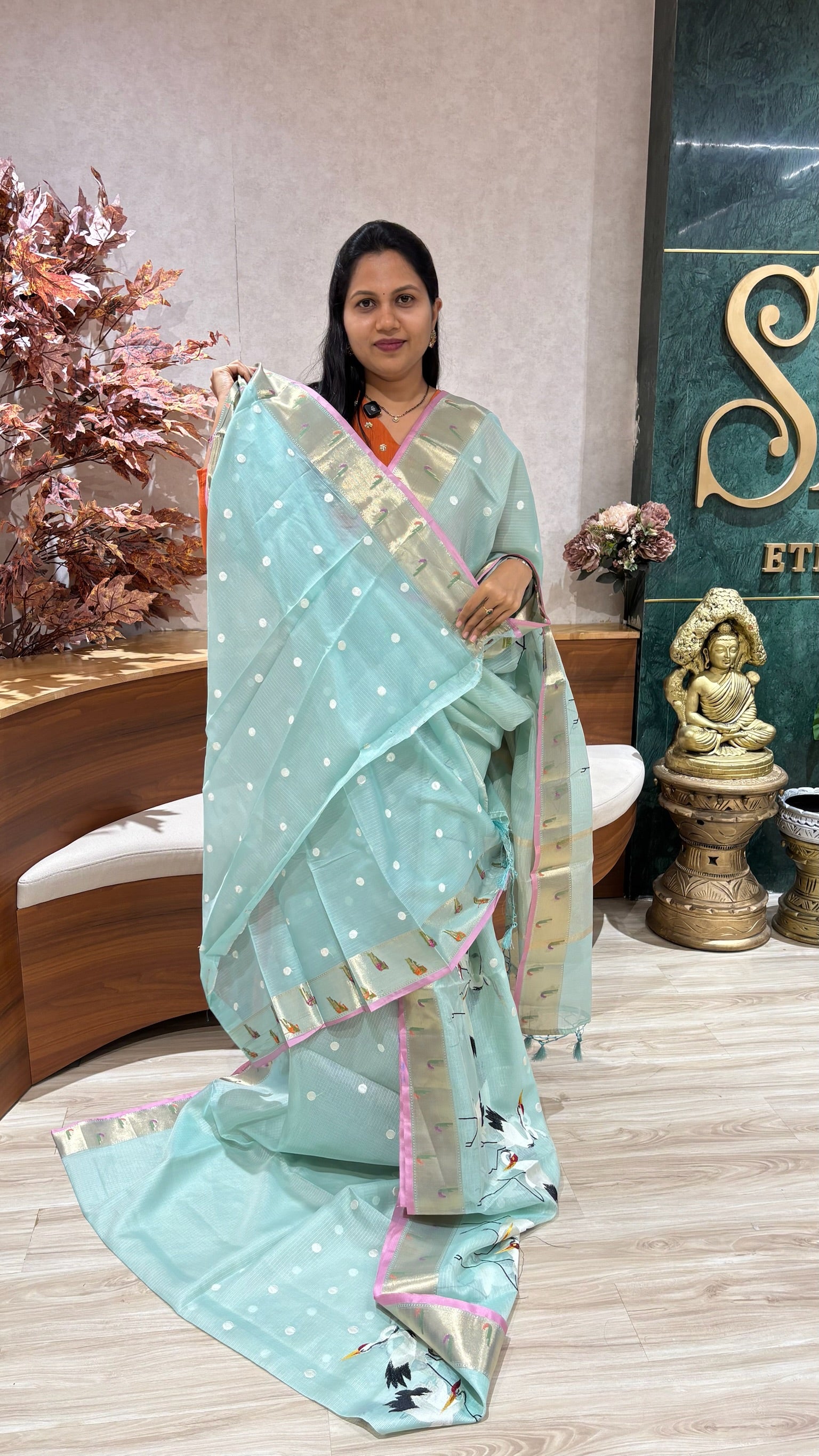 Silk kota embroidery