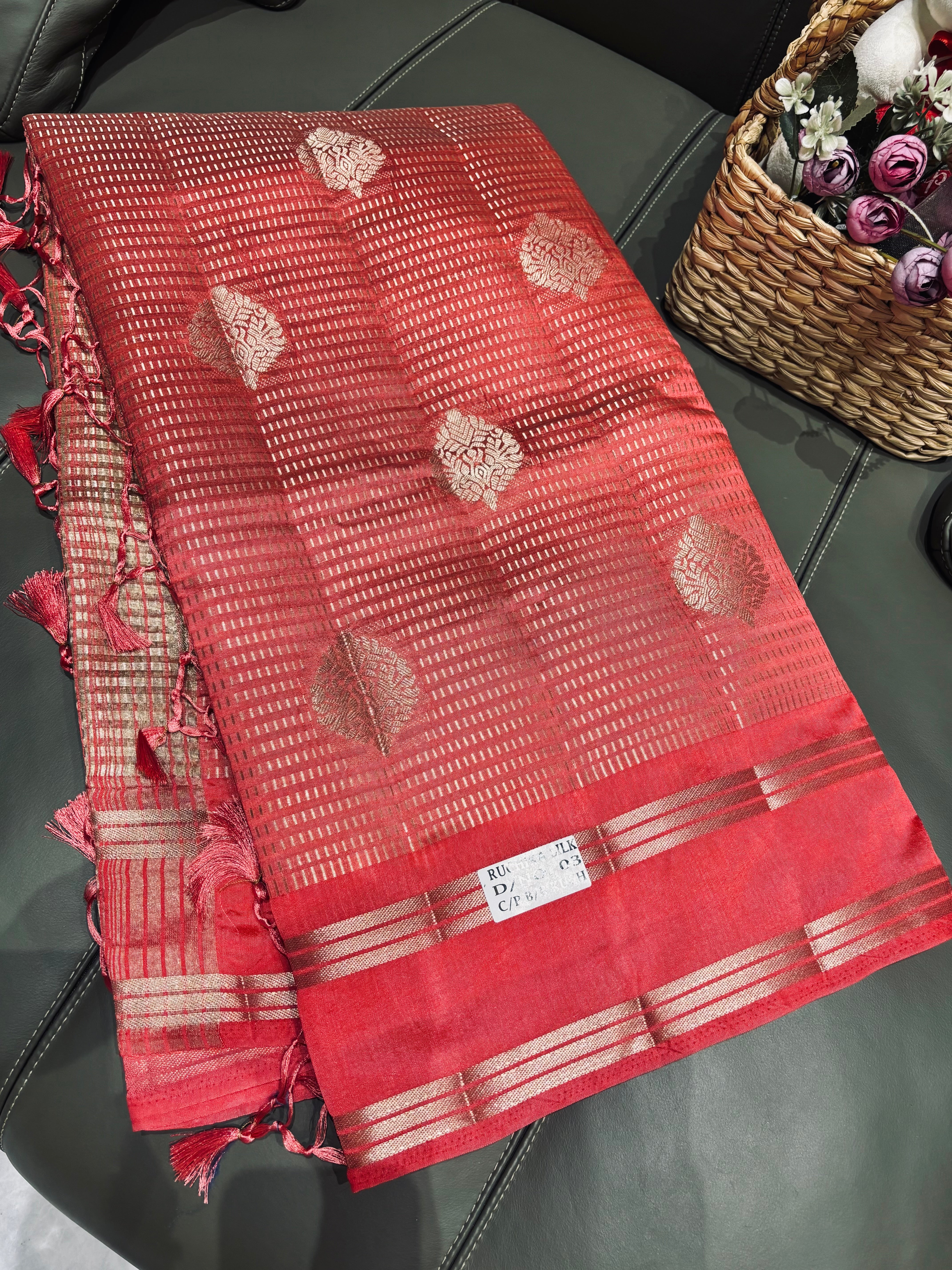 Fancy mango pattu peach