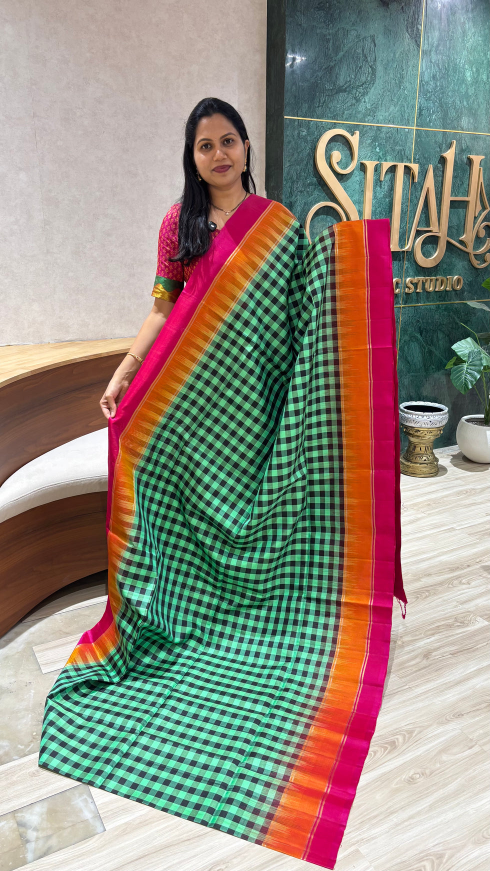 Designer handloom kanchi checks – Sitah Ethnic Studio